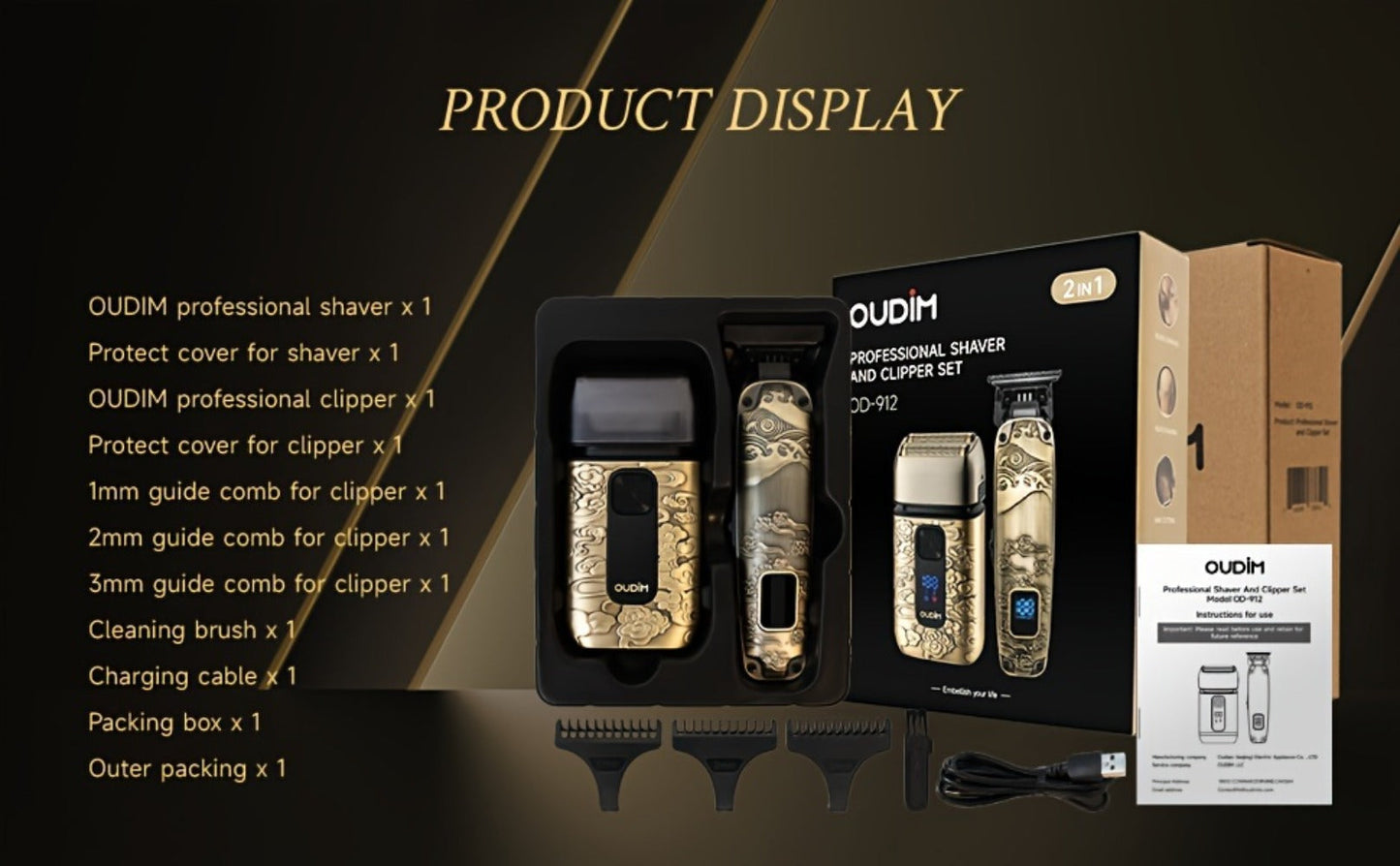 Foil Shaver for Men 2-in-1 Hair Clipper & Beard Trimmer Grooming Kit - Cordless Rechargeable Electric Razor for Face Mustache Bald Head, Shaver and Clipper Set, Gift for Father Husband Boyfriend