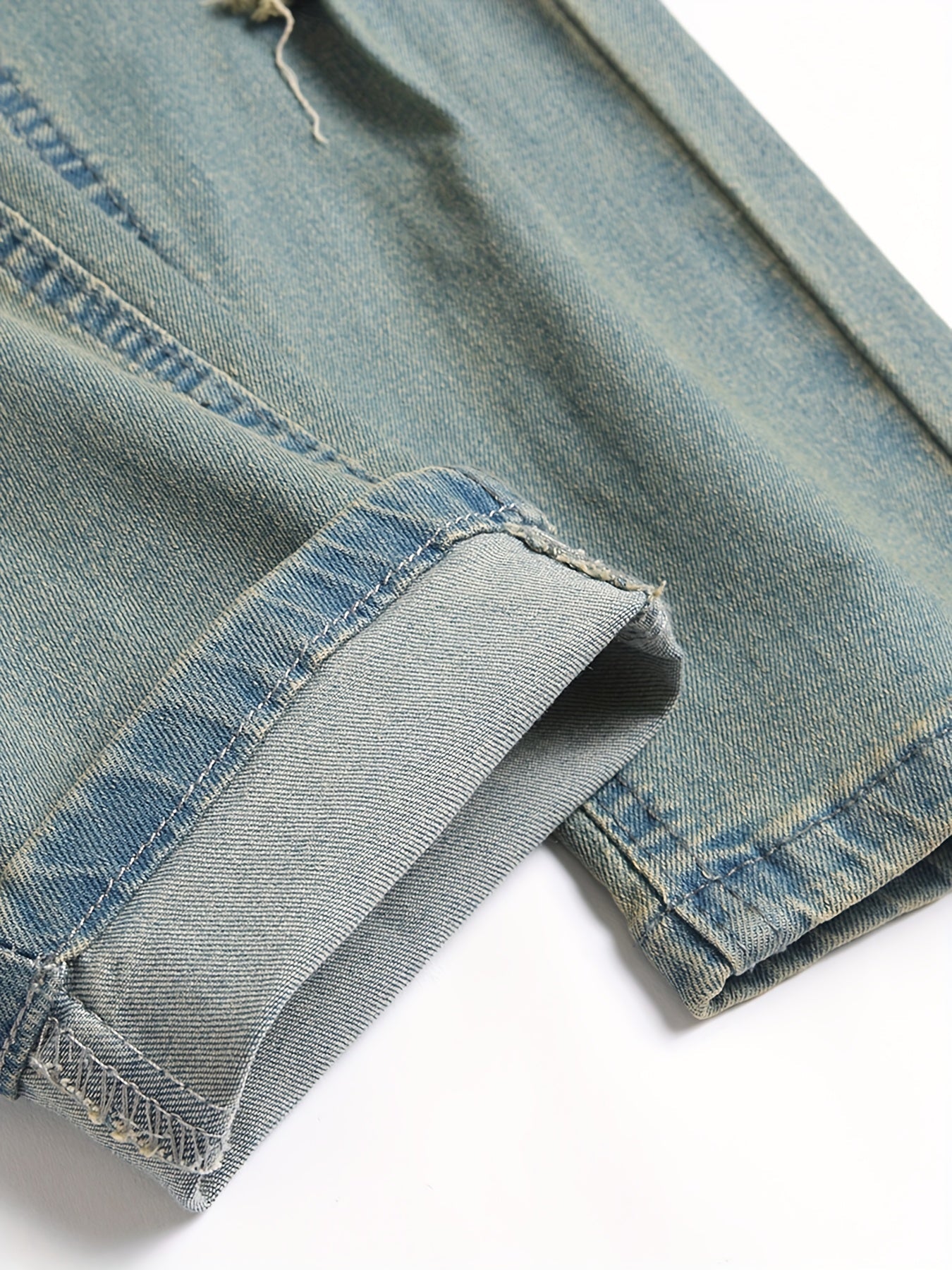 Men's Slim Fit Jeans - Vintage Wash Distressed Travel