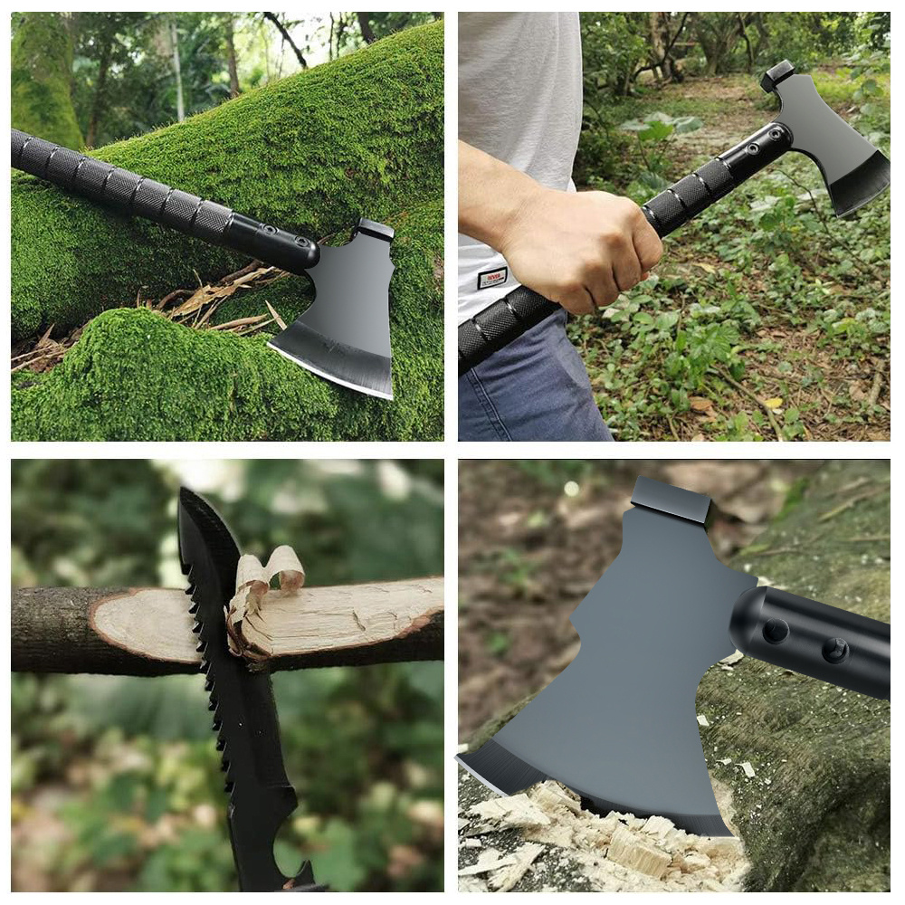 Multi-Tool Survival Hatchet with Hammer, Flint Fire Starter & Protective Sheath – Durable All-Purpose Axe for Camping, Hiking, Fishing, Gardening, Home Improvement & Vehicle Emergency Preparedness
