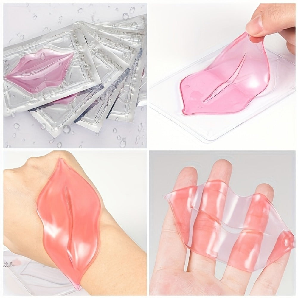 Hydrating Overnight Lip Mask Pink Moisturizing Nourishing Treatment for Dry Chapped Lips Repair – Gentle Peel-Off Lip Patch All Skin Types Women Self-Care Gift 15pcs