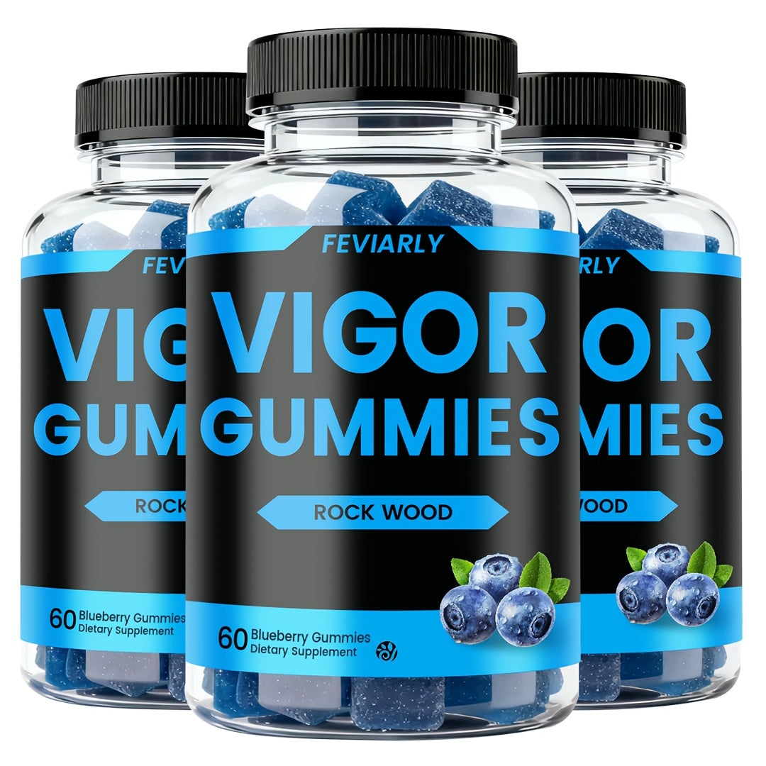 Men's Performance Gummies with Shilajit, Maca & Blueberry – Fast-Acting Male Drive, Strength & Stamina Supplement | Blue Chew Gummies for Men | 60, 120 or 180 Count