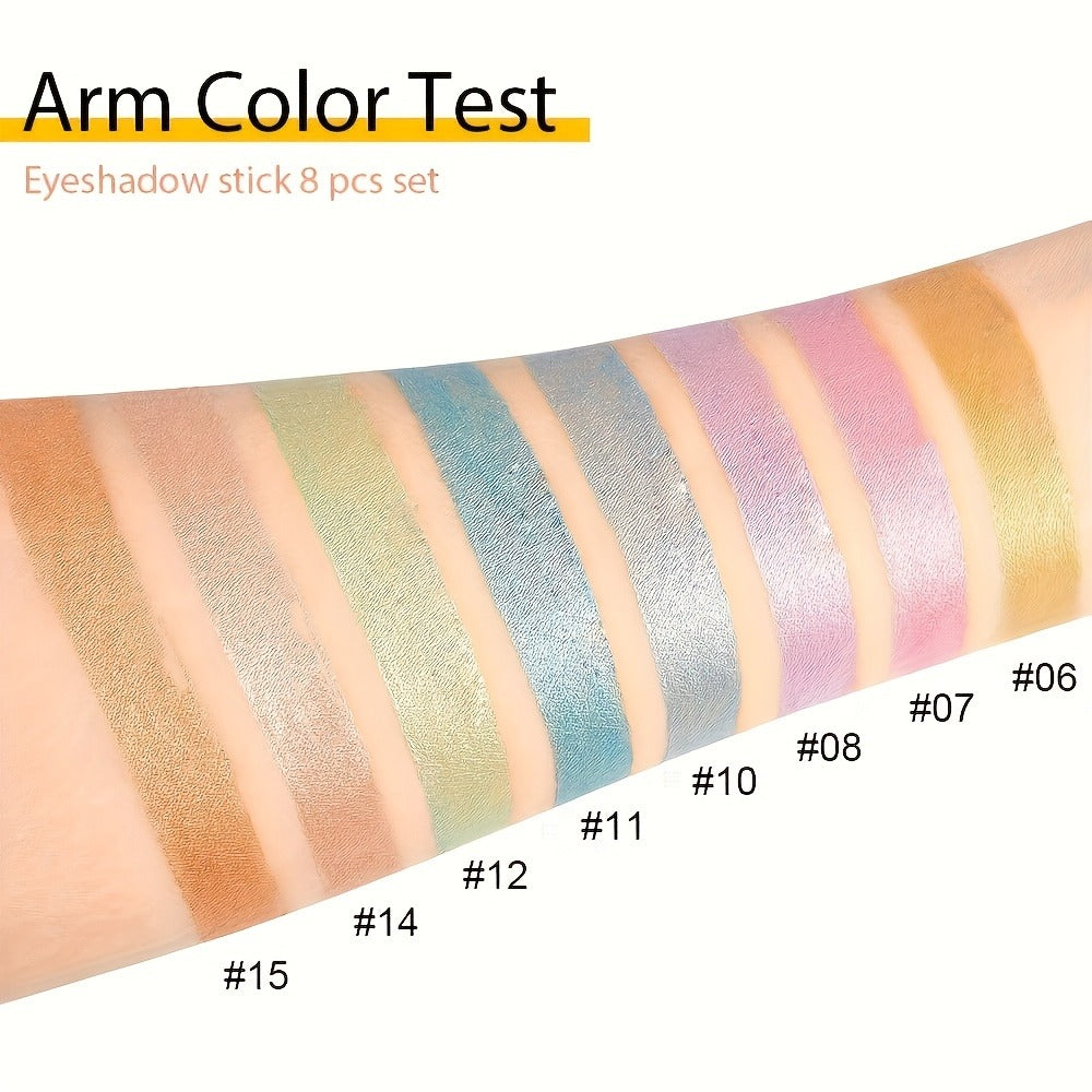 Gel Eyeshadow Stick Pencil Set 16 Colors Pearl Shimmer Matte Blendable Eye Makeup Crayons Smokey Eye Long Lasting Multi Color Eye Shadow Liner Women Party Holiday Gift