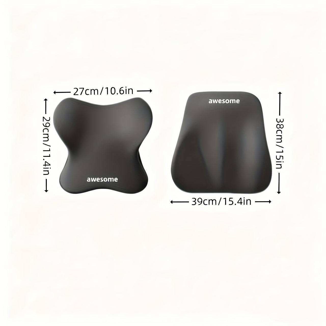 High-end Comfortable Car Accessories, Ergonomic Car Seat Neck And Waist Support Pillows Set, Comfortable Driving Memory Foam Neck Pillow And Waist Support Set, Suitable for Car Seats, Halloween And Christmas Gifts