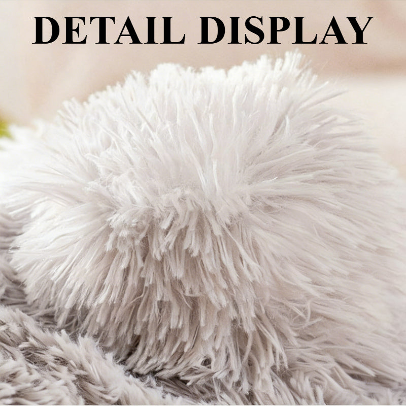Indoor Dog House Warm Plush Semi-Enclosed – Cozy Cave Bed with Removable Pad & High-Resilience PP Filling | Non-Collapse Dog Kennel for Small Dogs, Available in Gray & Brown, Size L