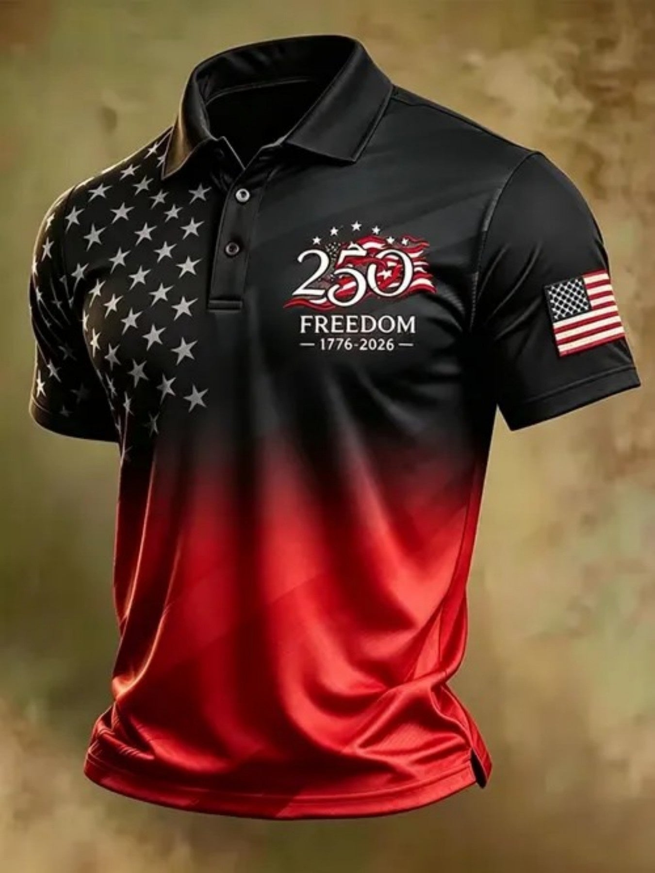Men's Patriotic Polo Shirt - Collared Short Sleeve 361381