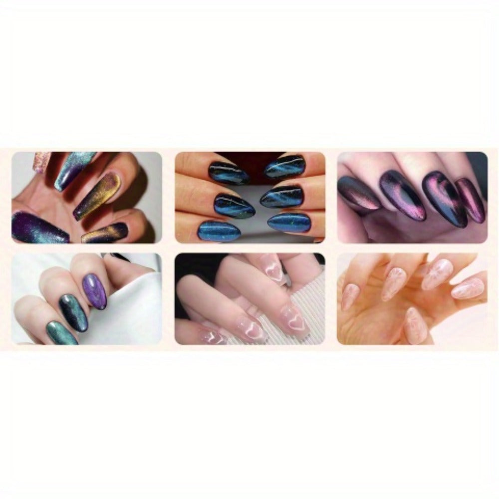 4-in-1 Y-Shaped Cat Eye Nail Magnet Stick Double Head - Heart & Multi-Pattern Magnetic Tool for Cat Eye Gel Polish Nail Art, Portable Professional Salon & Home DIY Nail Art Gift