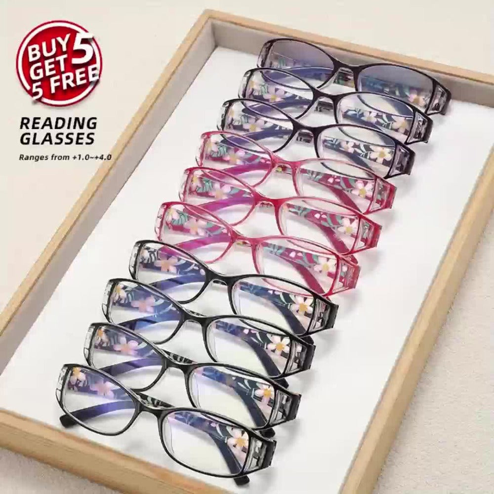 Reading Glasses 10-Pack Classic Rectangular Frames – High-Grade Readers for Men & Women, Seniors, Teachers & Students, Strengths 1.0–4.0x, Bulk Value Set