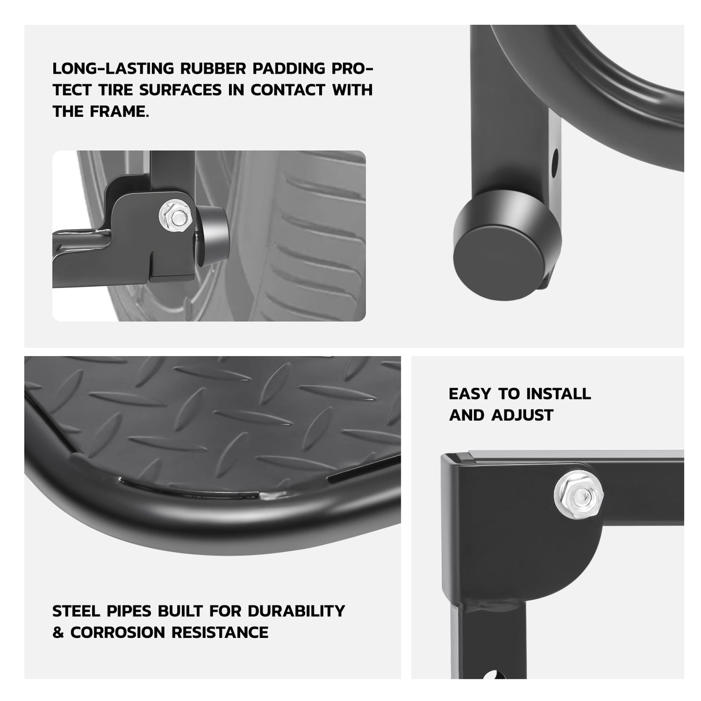 Folding Tire Step Adjustable Mounted Step for Car Pickup Truck SUV RVs, Heavy Duty, Fit Most Tire From 9'' to 13'', Max Capacity 330 lbs