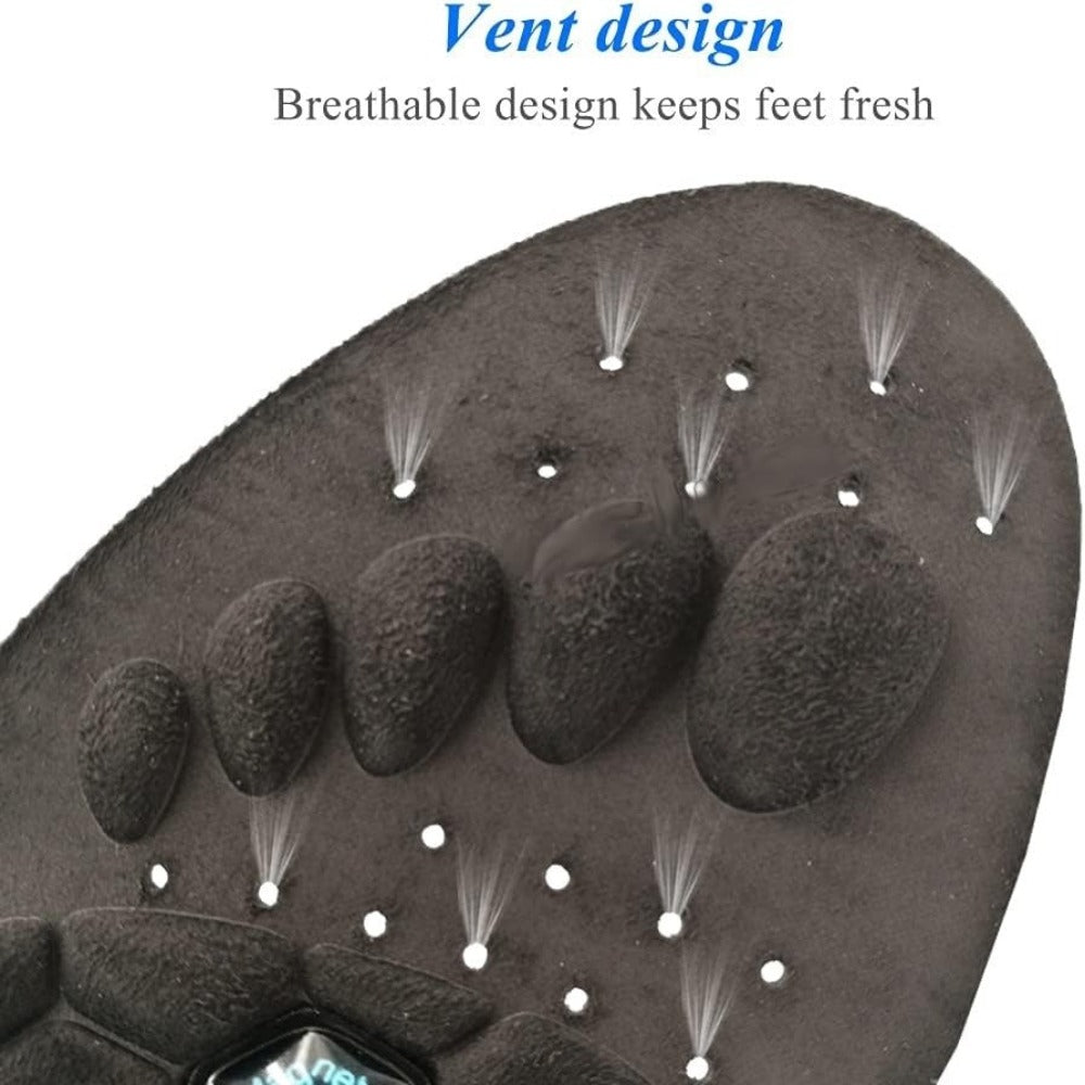 PU Massage Insoles Acupoint Arch Support – Breathable Sports Sole Buffer, Foot Reflex Comfort Insole for Men & Women, 3 Sizes