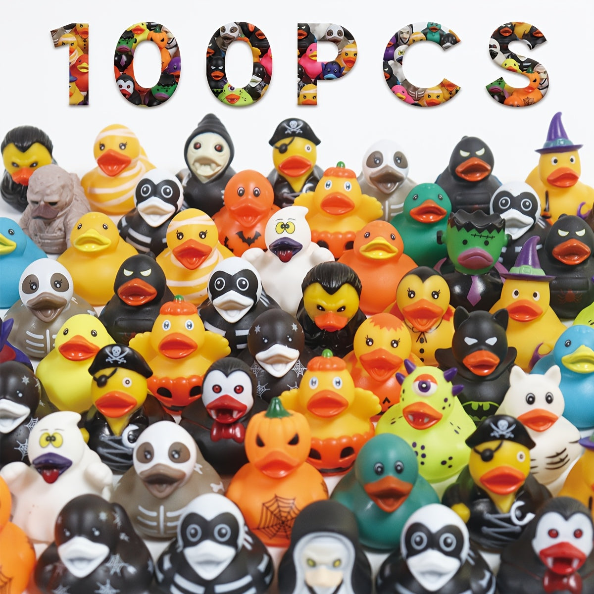 Rubber Duck Toys Bulk 20 or 100pcs – Novelty Squeeze Duckies for Party Favors Goodie Bag Fillers Kids Birthday Bath Toy Decoration