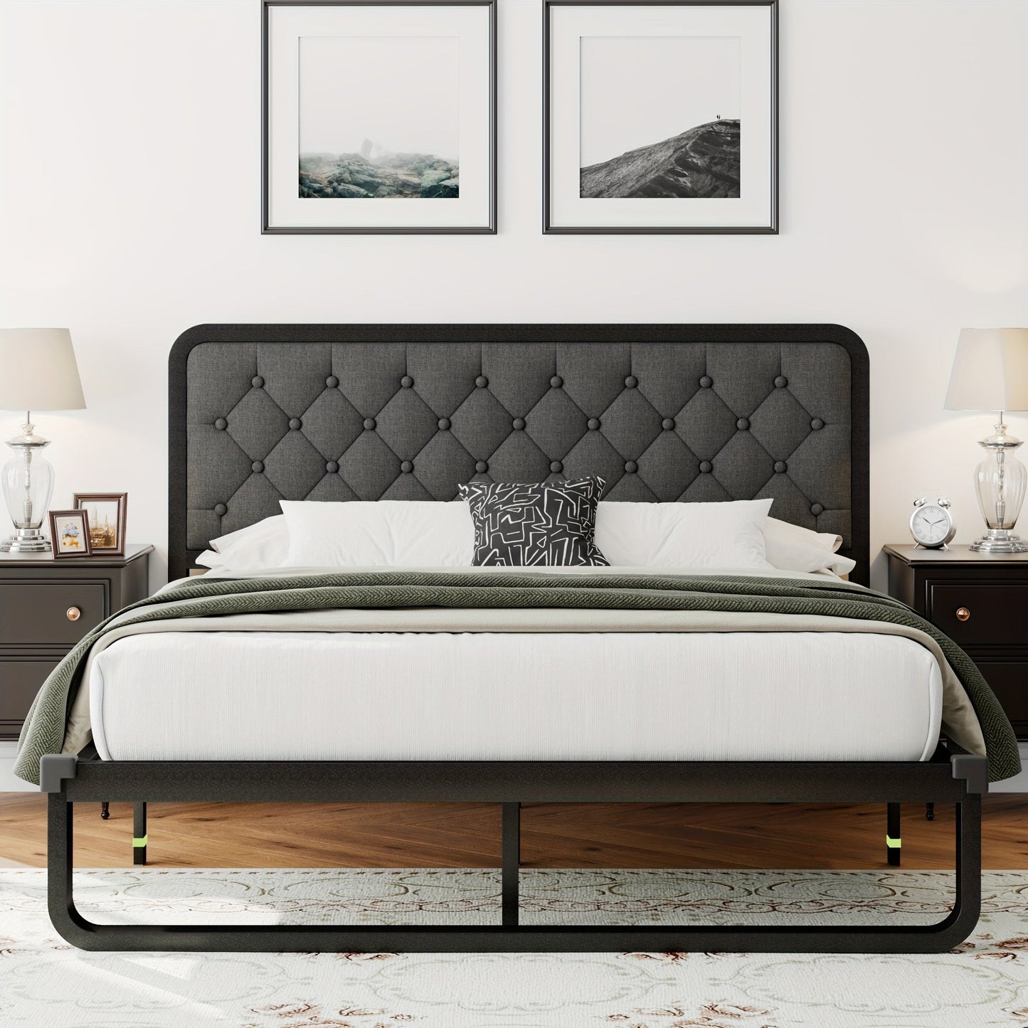 Bed Frame shown in the Grey, Full option