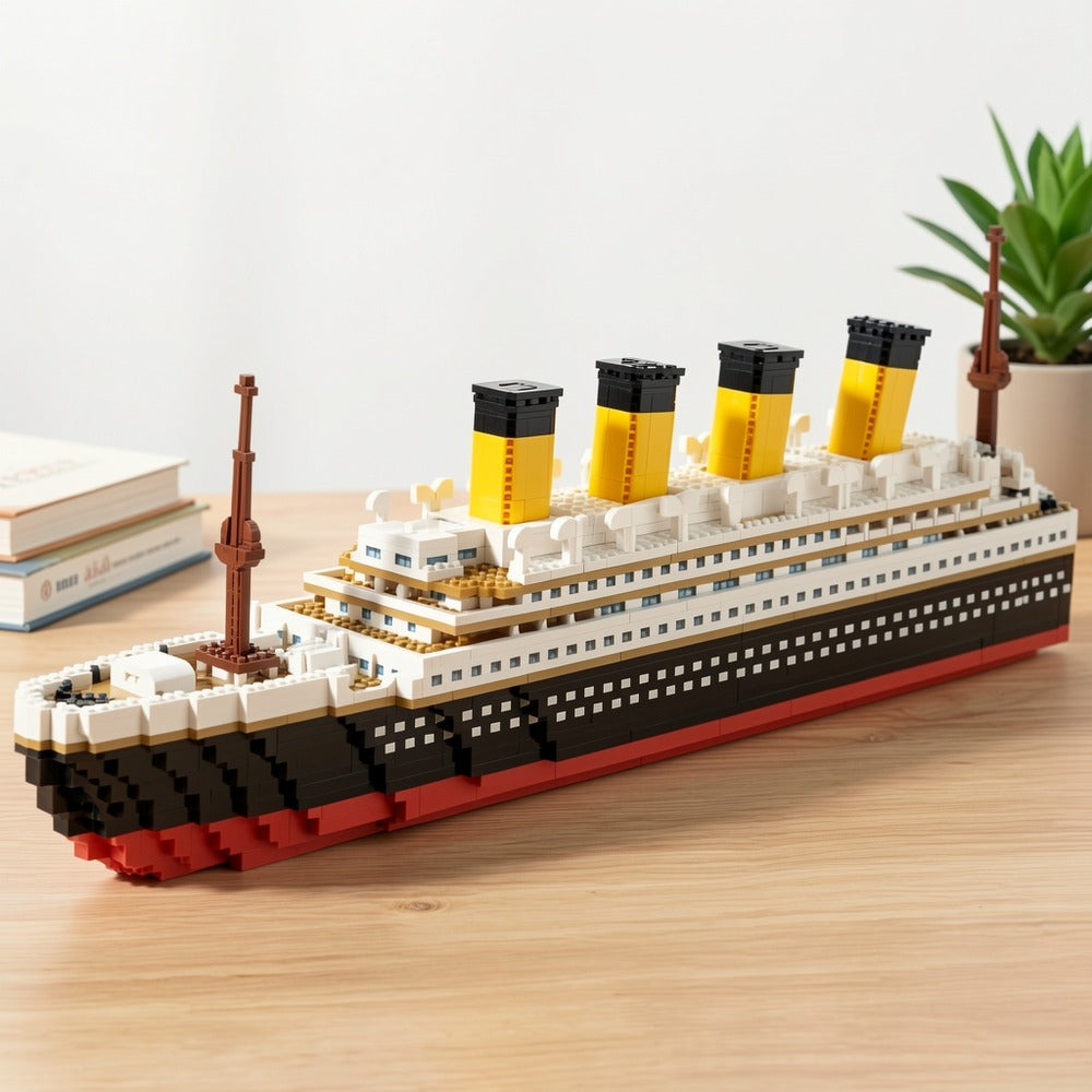 Cruise Ship Building Blocks Model Set 3000+ Pieces – Large Scale Ocean Liner Brick Construction Kit Compatible with LEGO for Adults Teens Kids Ages 12+, Stunning Display Model Birthday Holiday Gift