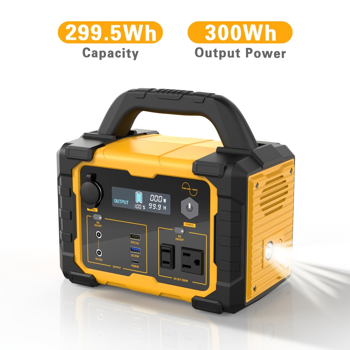 Portable Power Station, 300W/600W/1000W Solar Generator, 294Wh/642Wh/1075Wh Backup Lithium Battery, 120V/1000W AC Outlet, Solar Powered Generator for RV Camping Outdoor Hiking Fishing Emergency