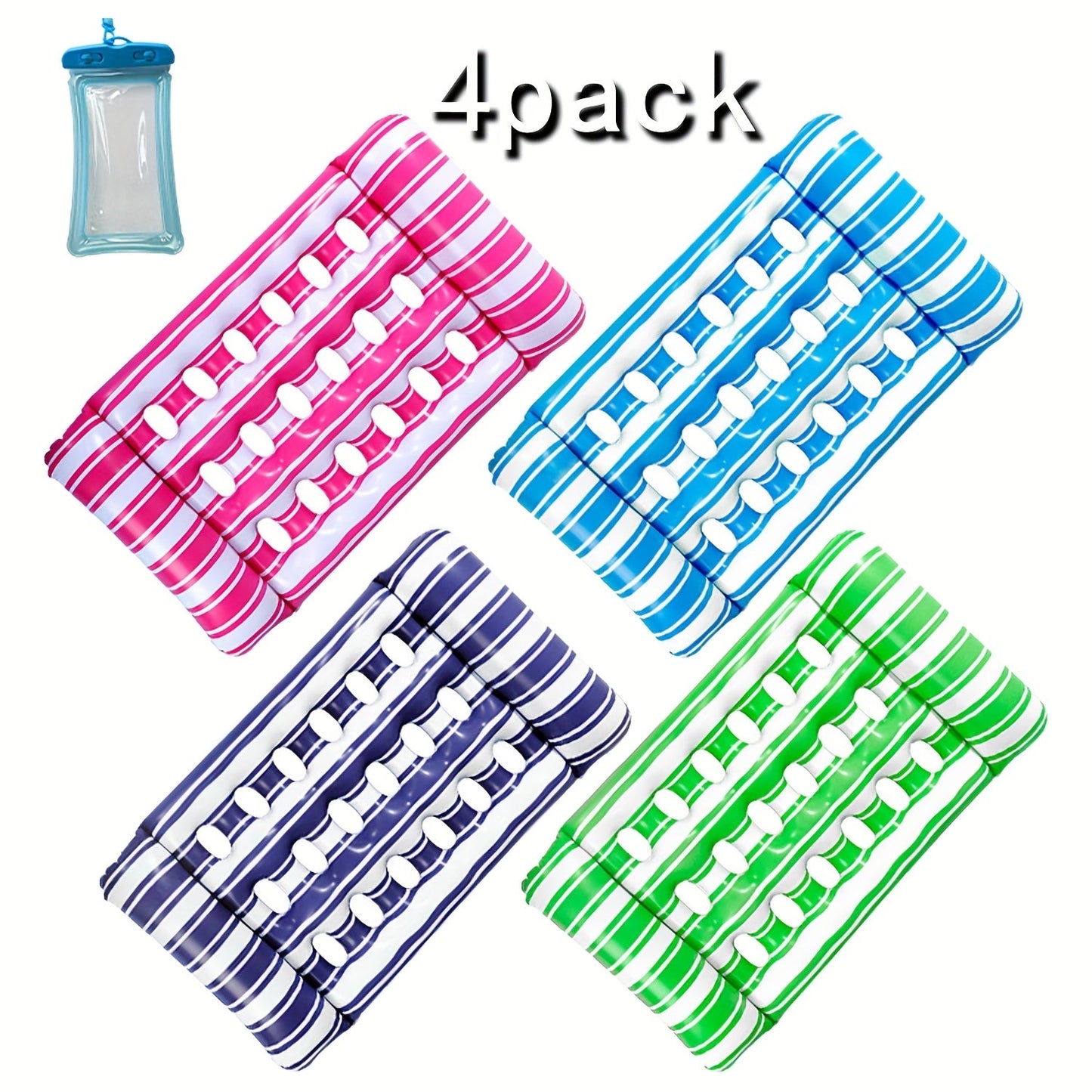 Sun Tanning Pool Float Raft for Adults – Inflatable Floating Lounge with Cup Holders, Suntanning Floaties for Swimming Pool Lake Beach, 2-Pack Mixed Colors or 4-Pack Value Set, Summer Party Gift