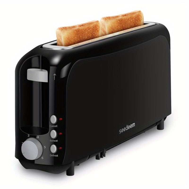 2 Slice Slim Toaster with 6 Shade Settings, Cancel Reheat Defrost Functions, Removable Crumb Tray – Compact 750W Bread Toaster for Kitchen Counter, Fits Bread Waffle Bagel