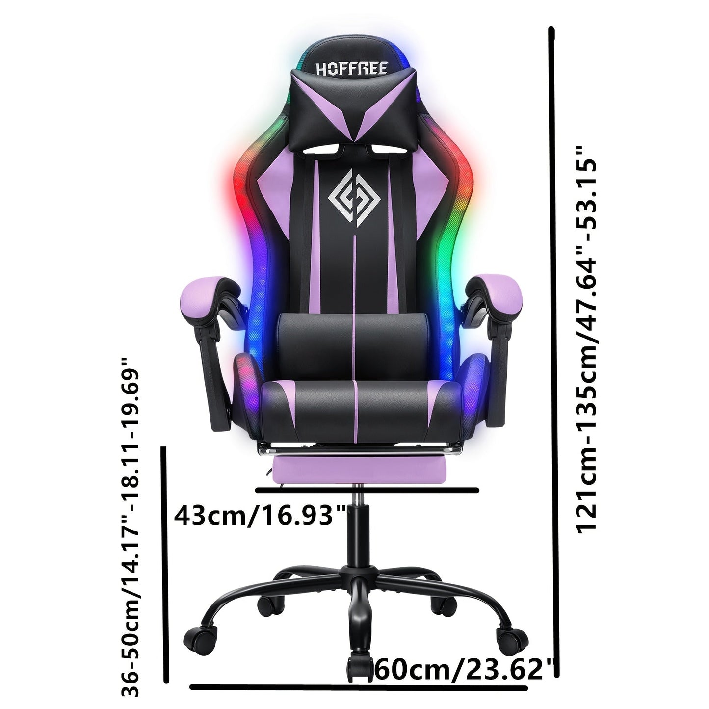 Gaming Chair shown in the Purple&Black option