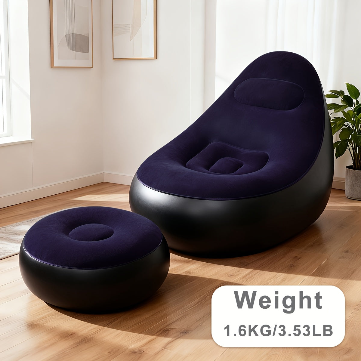 Inflatable Chair shown in the Dark Blue, 1pc option
