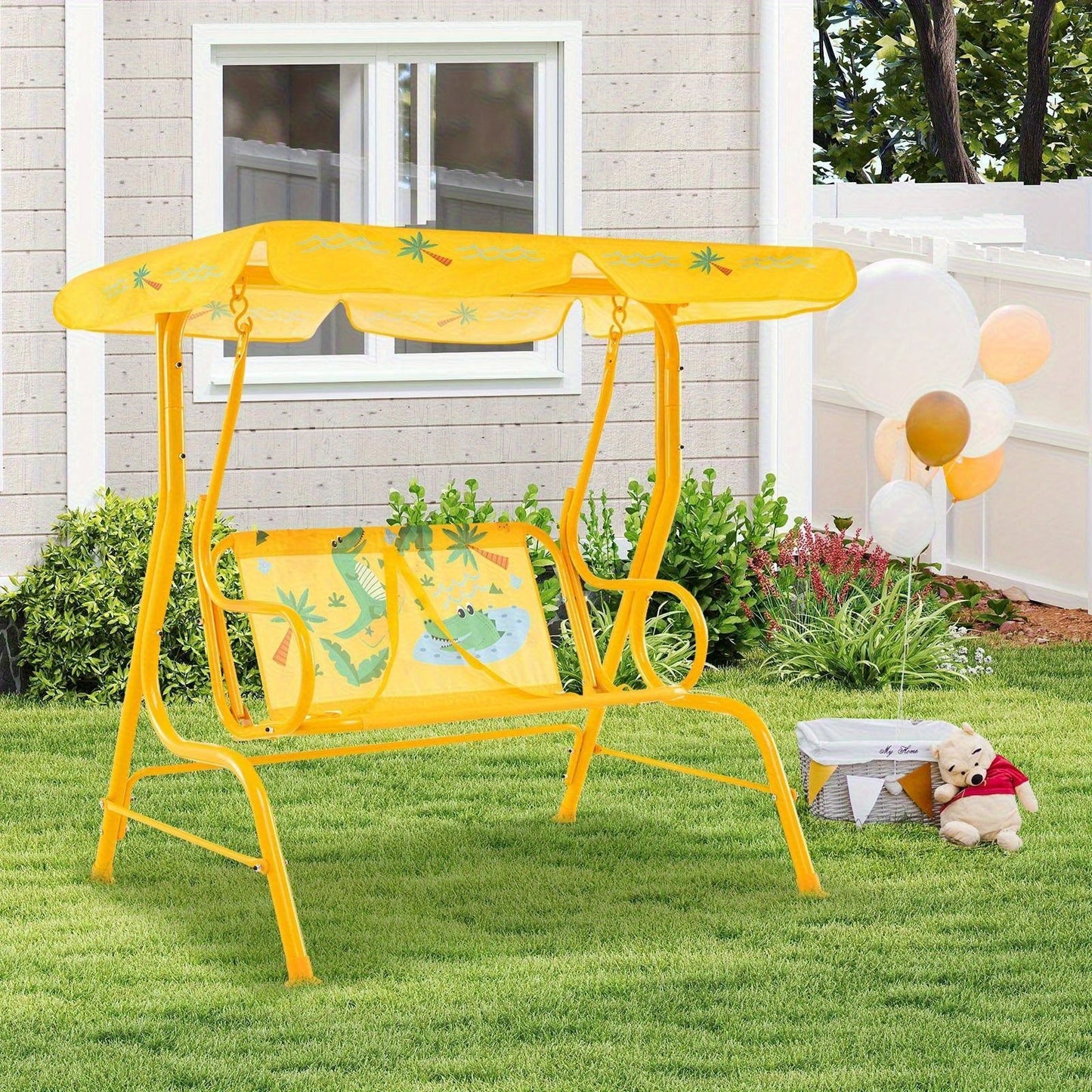 Kids Outdoor Swings and Patio Furniture shown in the Yellow option