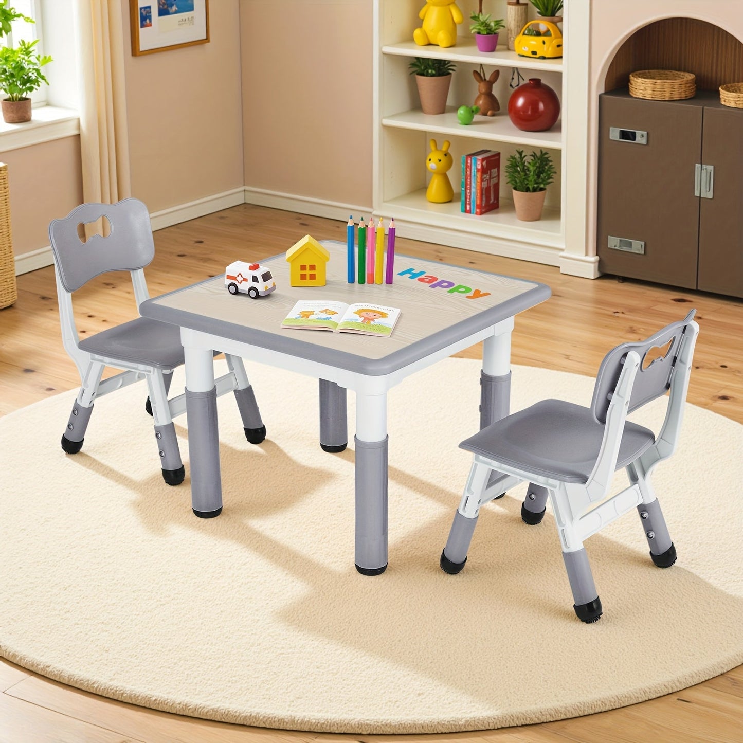 Kids Table and Chair Set shown in the Grey option