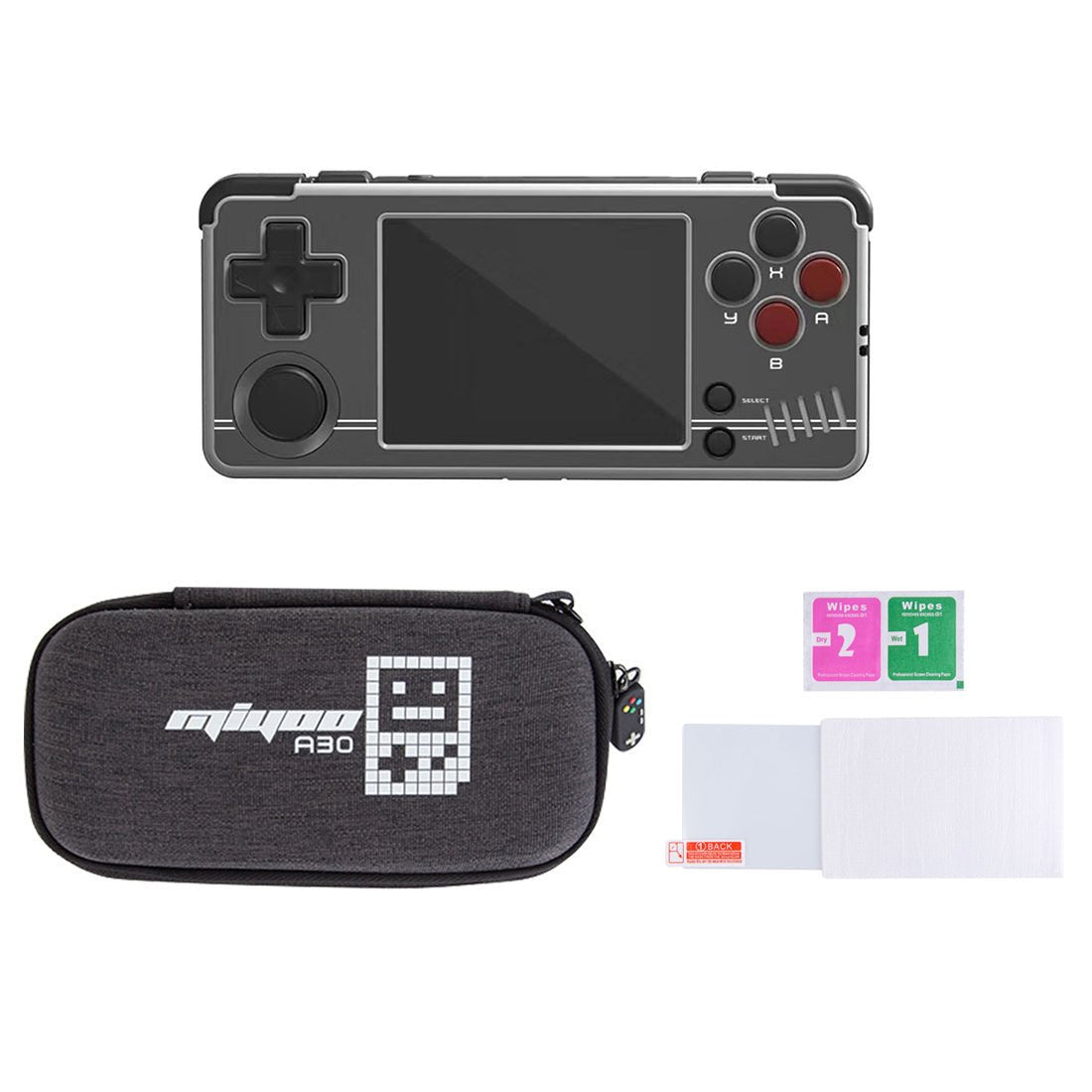 Miyoo A30 Horizontal Retro Handheld Game Console 2.8-Inch IPS 640x480 Wi-Fi 26+ Emulators NES SNES GBA PS1 Lightweight Portable Gaming Gift for Adults Kids