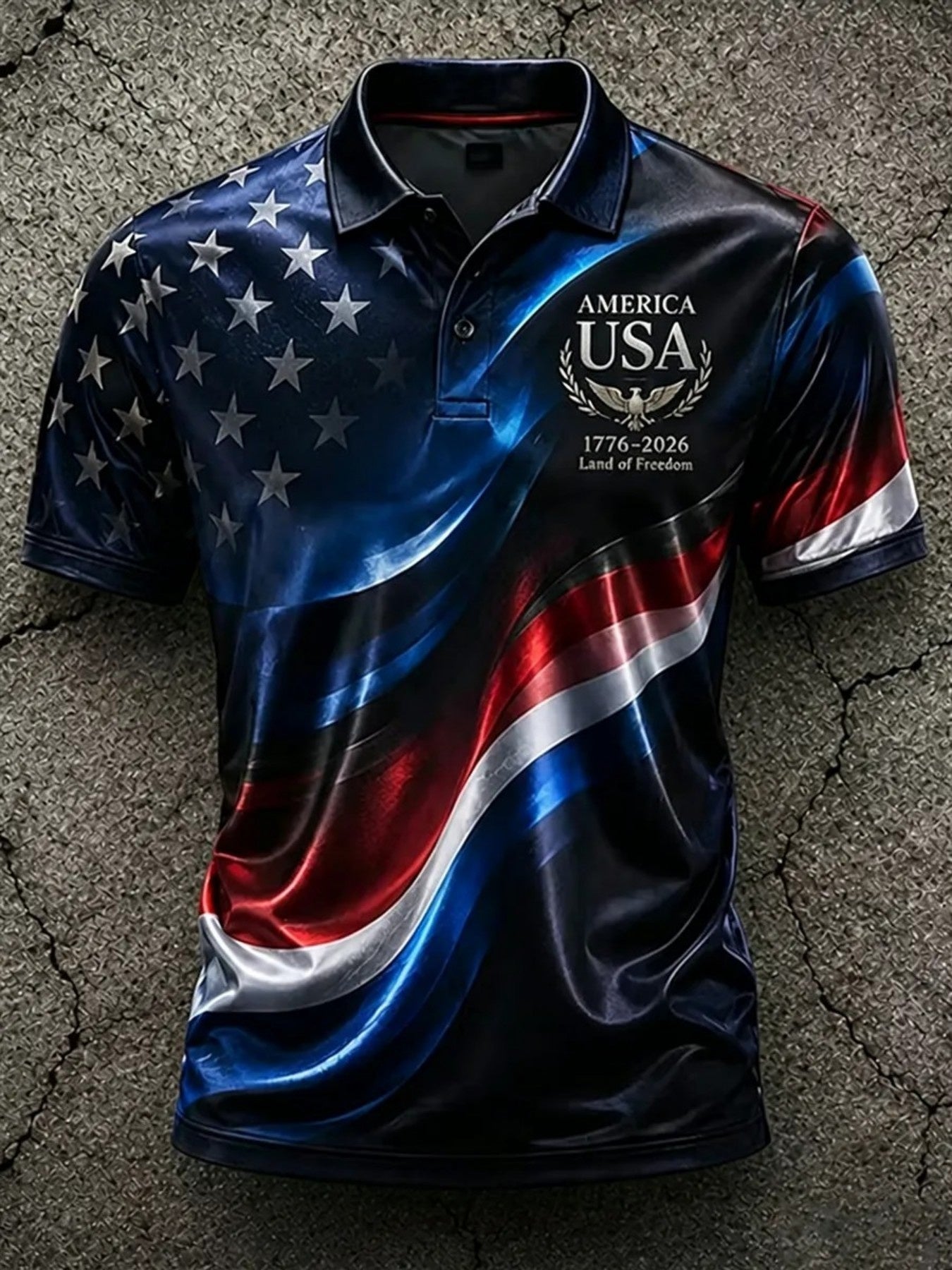 Men's Patriotic Polo Shirt - Collared Short Sleeve 243429