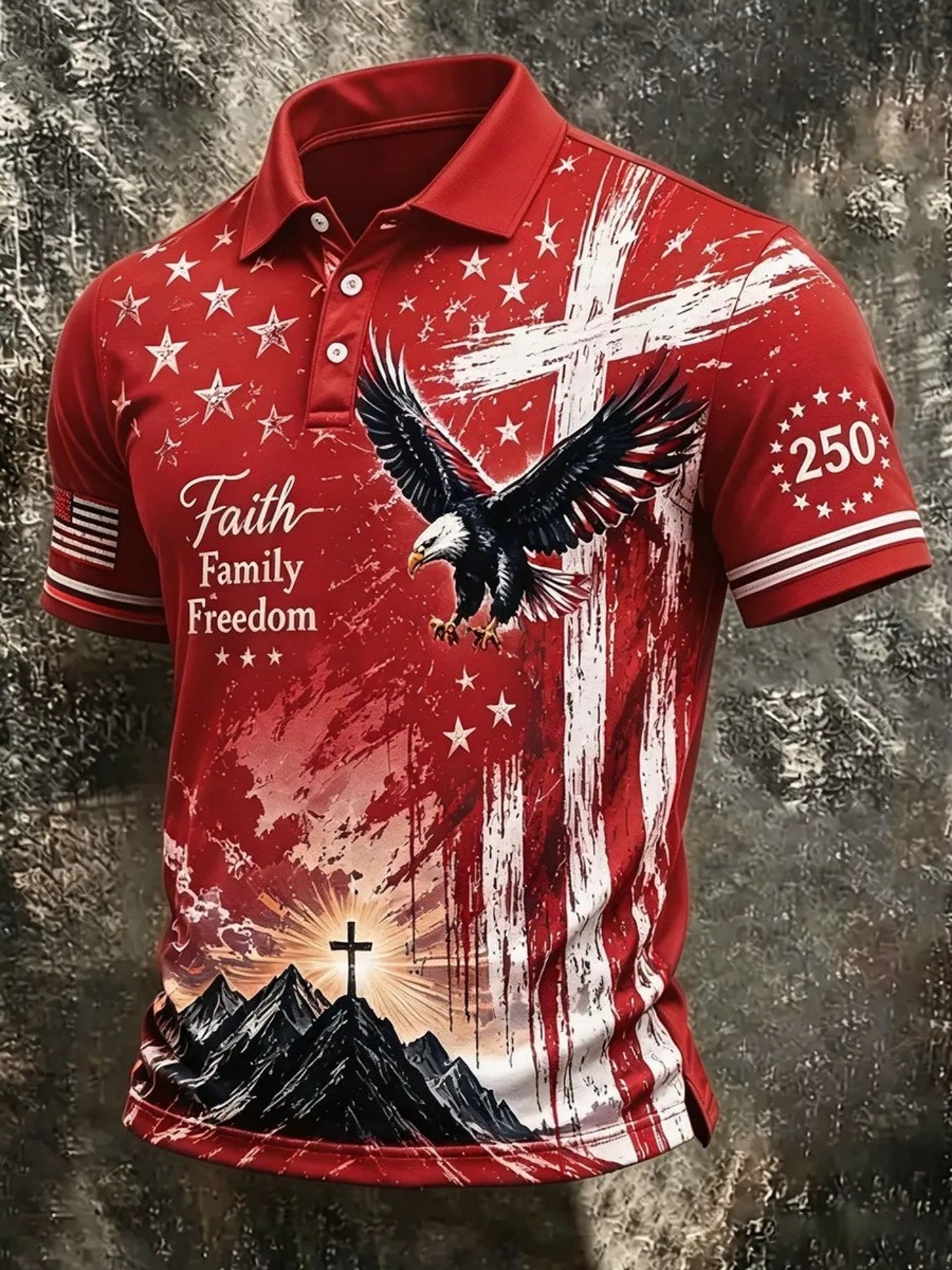 Men's Patriotic Polo Shirt - Collared Short Sleeve 637797