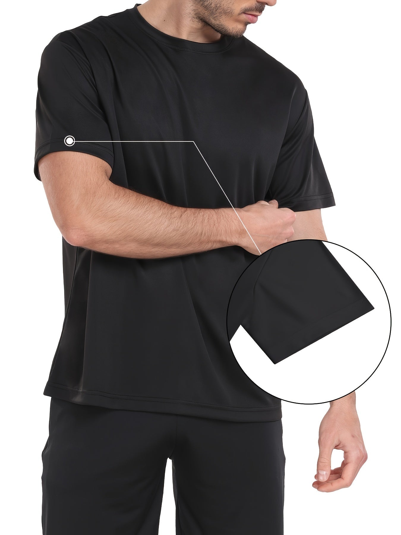 Men's Performance T-Shirt - Crew Neck Short Sleeve 648997