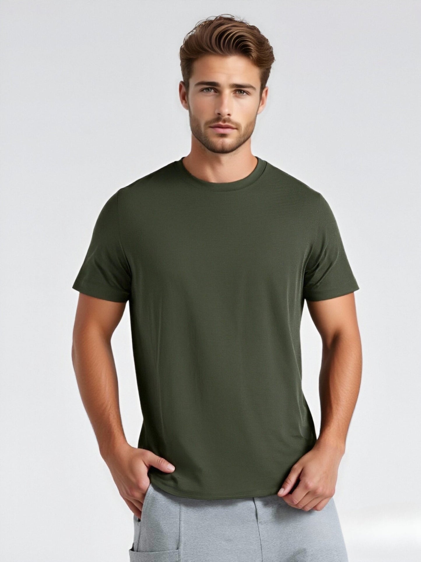 Men's Performance T-Shirt - Crew Neck Short Sleeve Weekend Style 342885