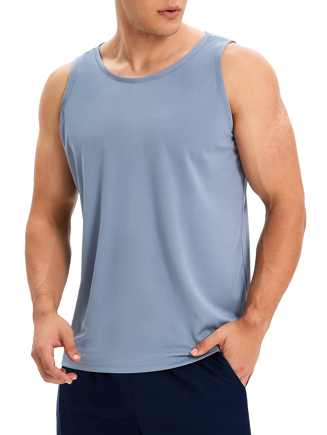 Men's Performance Tank Top - Classic Neck Sleeveless 935717 detail image