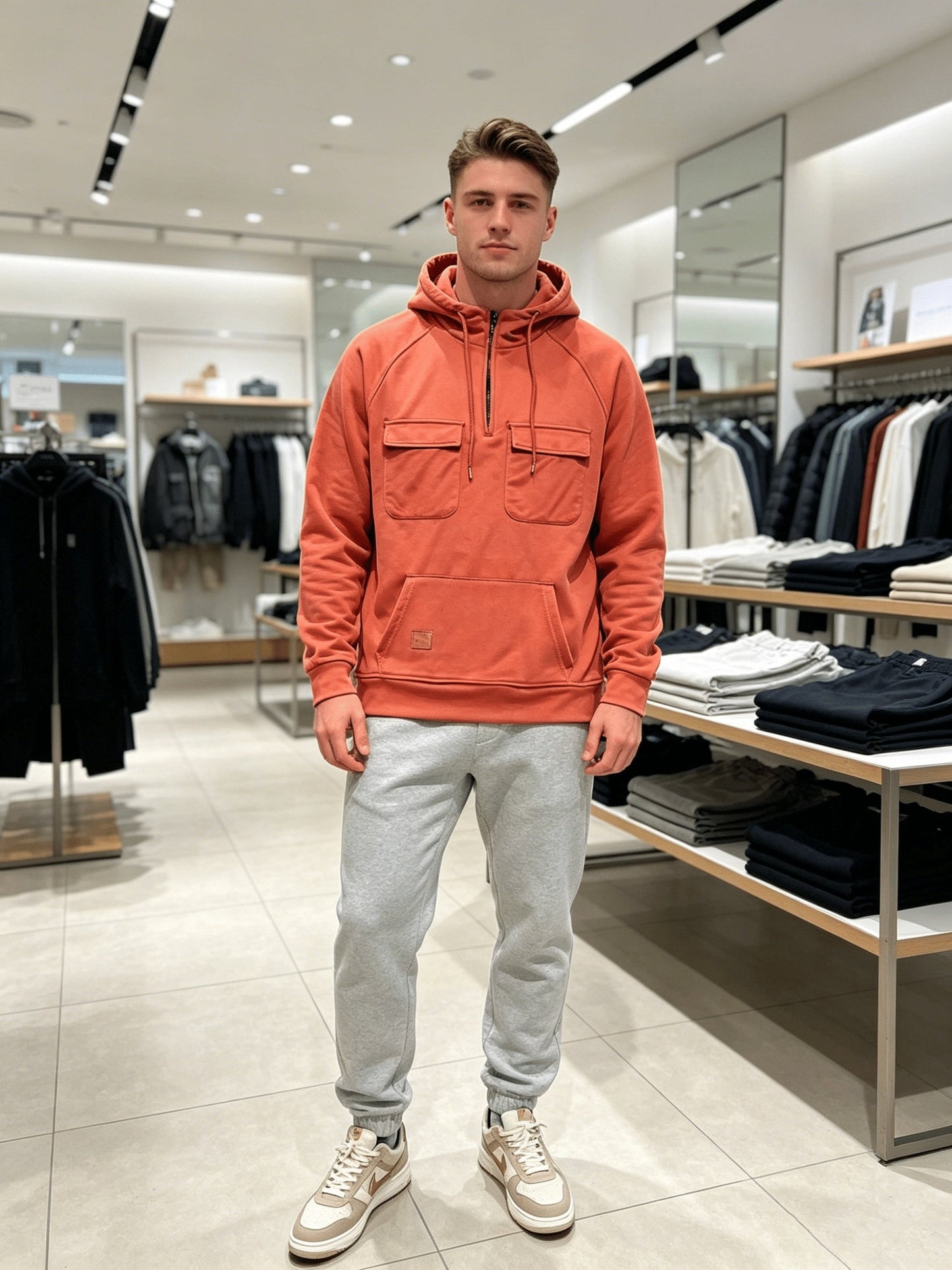 Men's Relaxed Zip-Up Hoodie