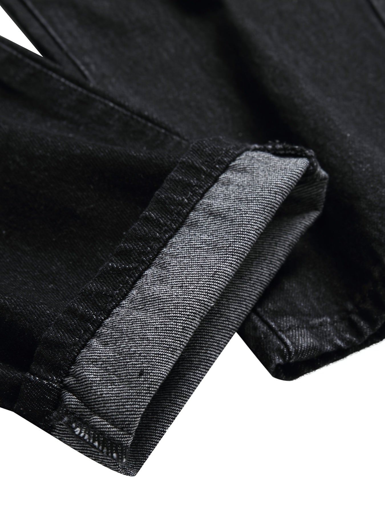Men's Slim Fit Jeans - Black Denim Distressed Everyday
