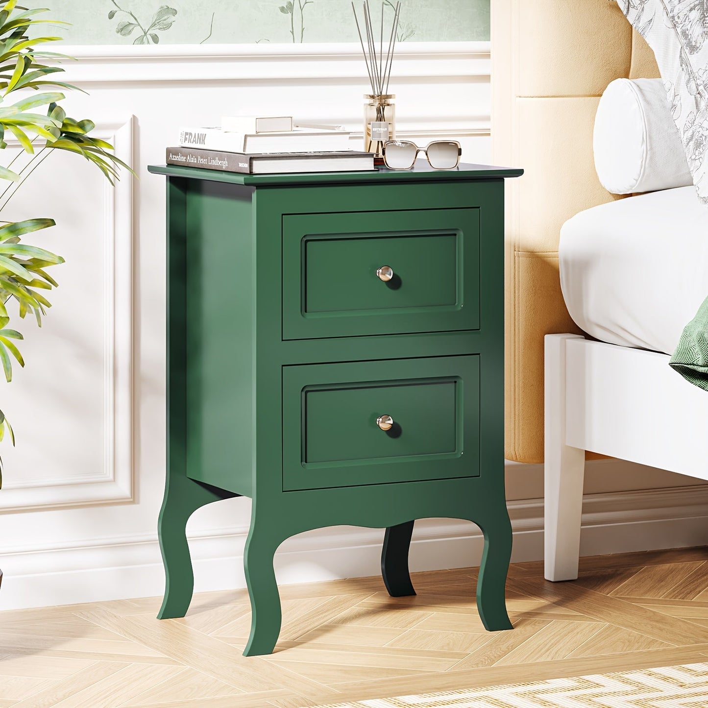 Nightstand shown in the Forest Green, 1 option