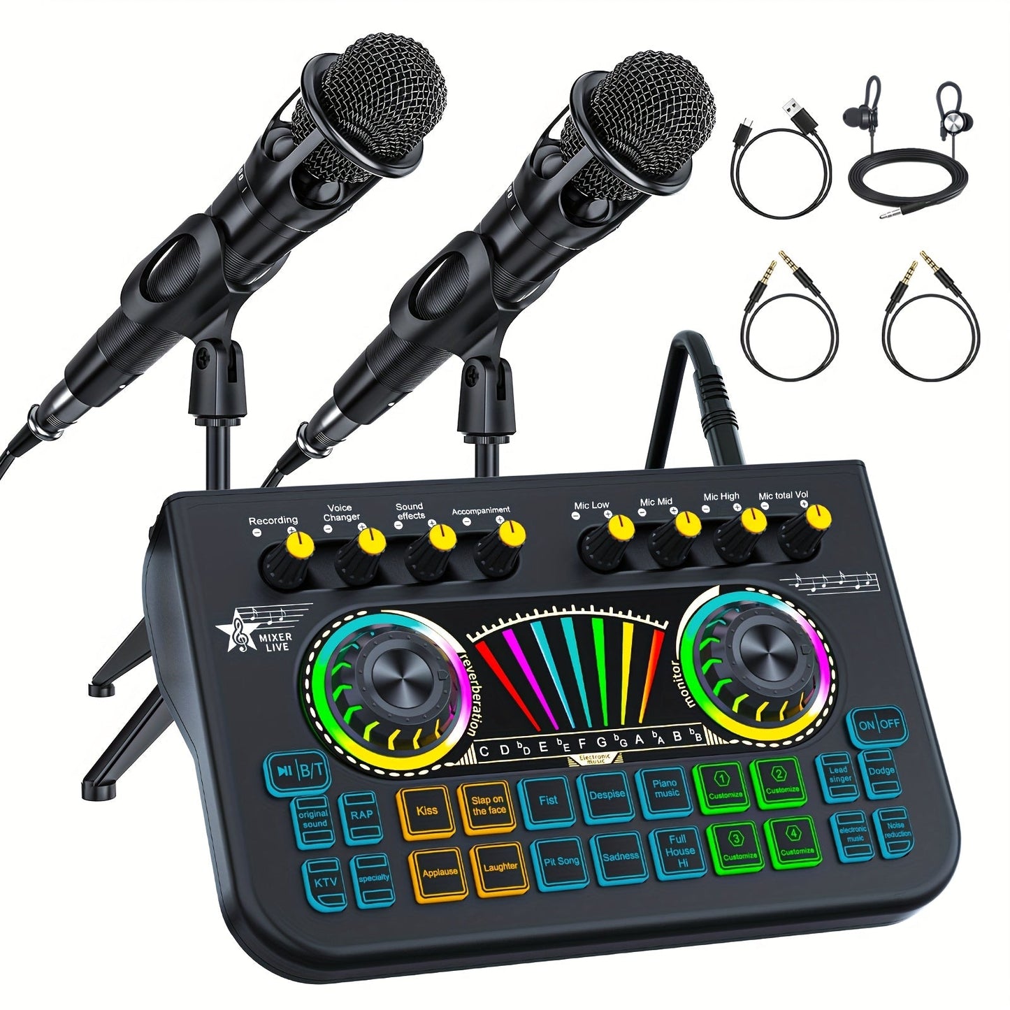 Portable Karaoke System shown in the X3-(E300*2) mic Mixer set option