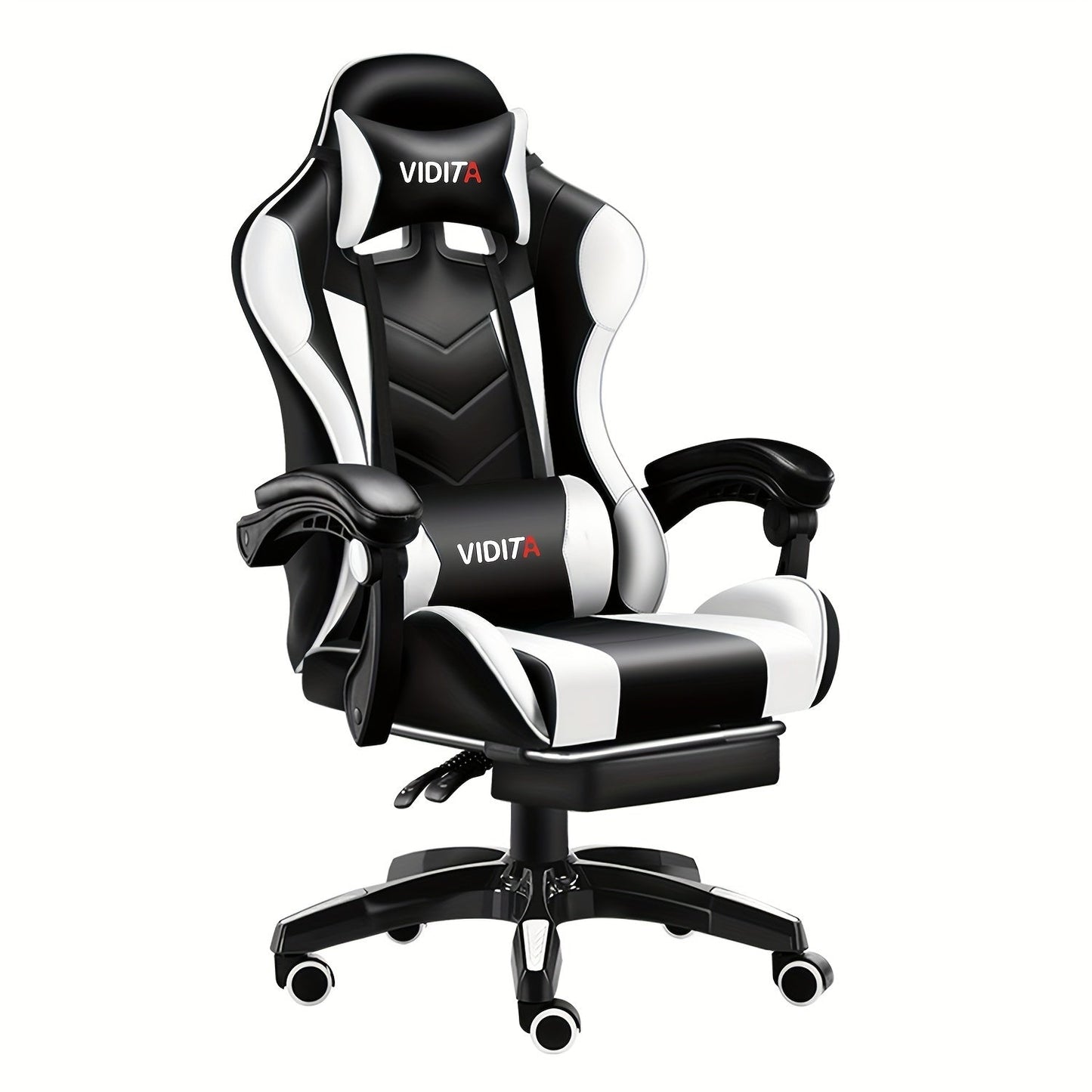 Gaming Chair shown in the Black With White option