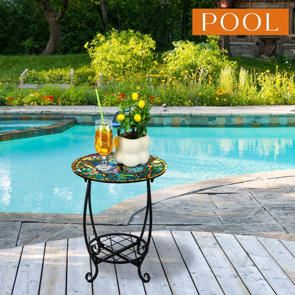 Round Outdoor Side Table, Adirondack Side Table for Outdoor Serving and Relaxation detail image - detail view 9