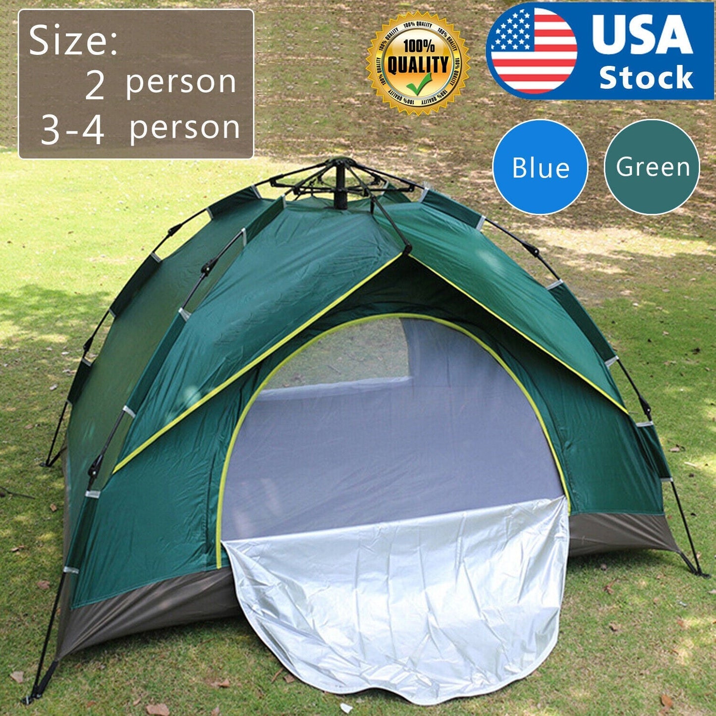 Pop-Up Camping Tent – Instant Waterproof Backpacking Tent 2-4 Person