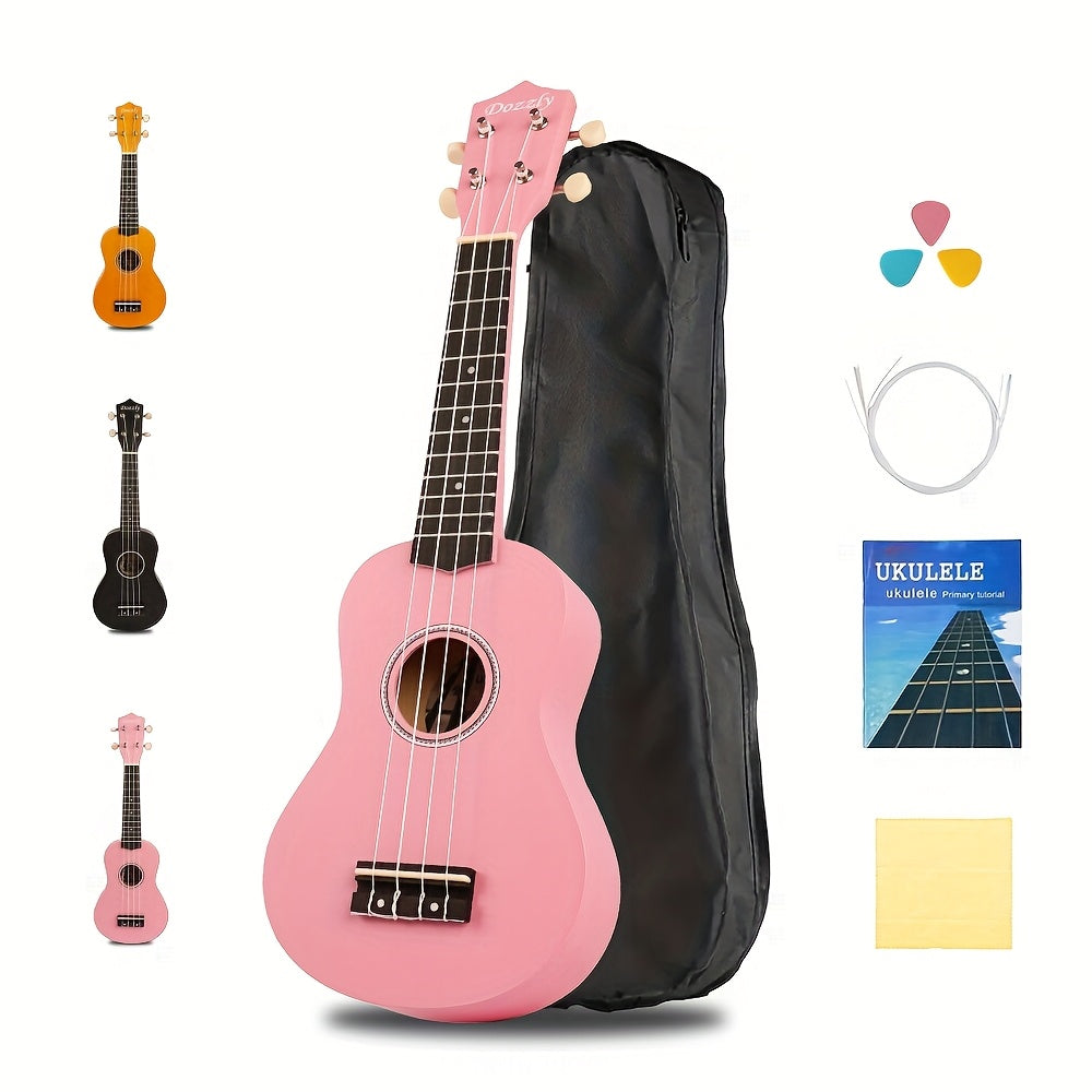 Soprano Ukulele shown in the 21 inch ukulele pink option
