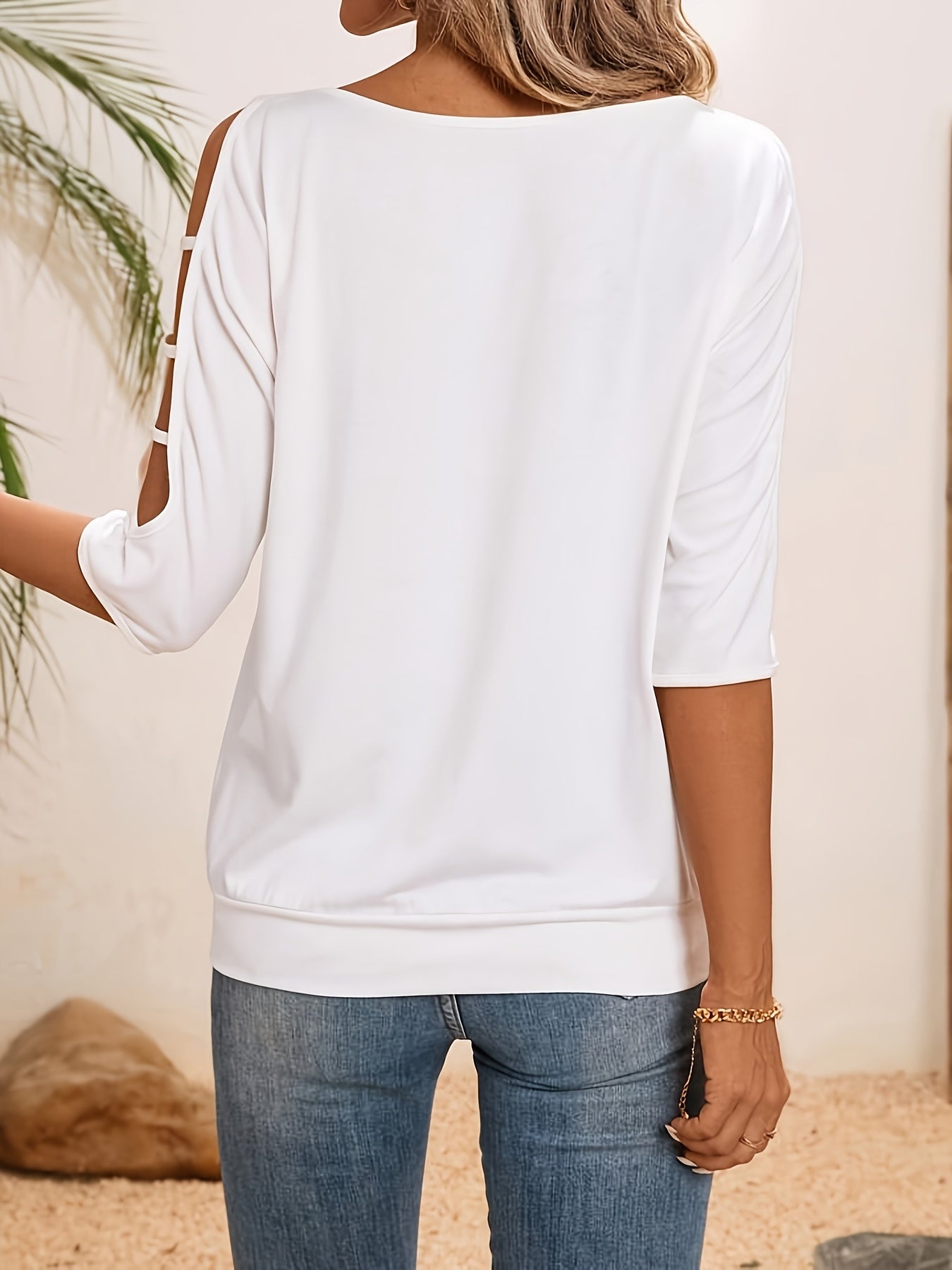 Unisex's Lace Detail T-Shirt - Short Sleeve 586789 detail image - detail view 4