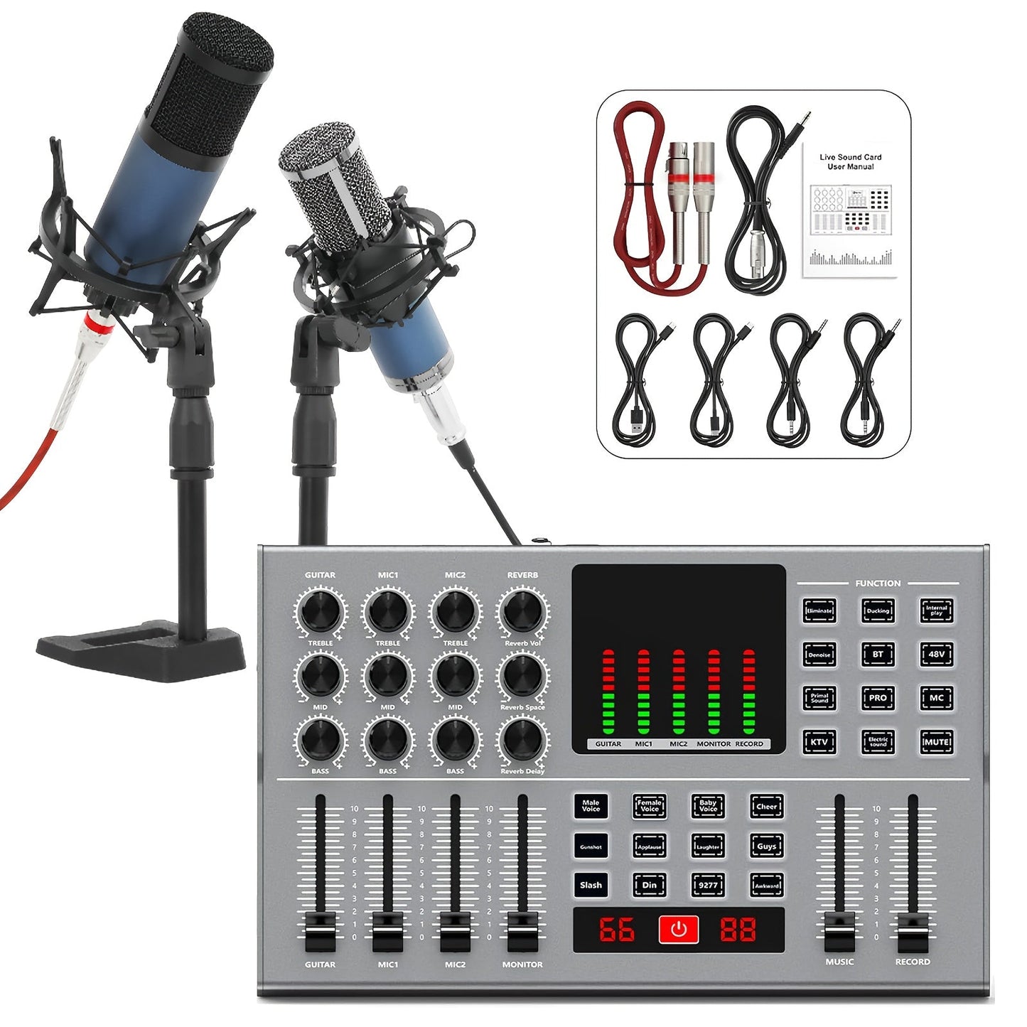 USB Audio Interface shown in the Y12+f11 dual microphone option