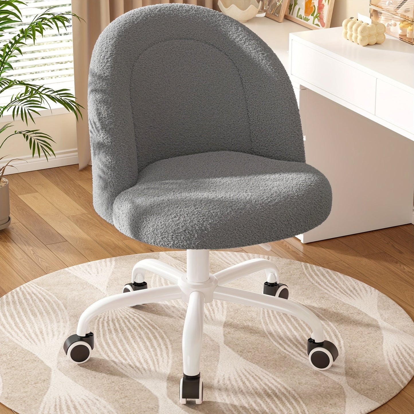 Vanity Chair shown in the Grey option