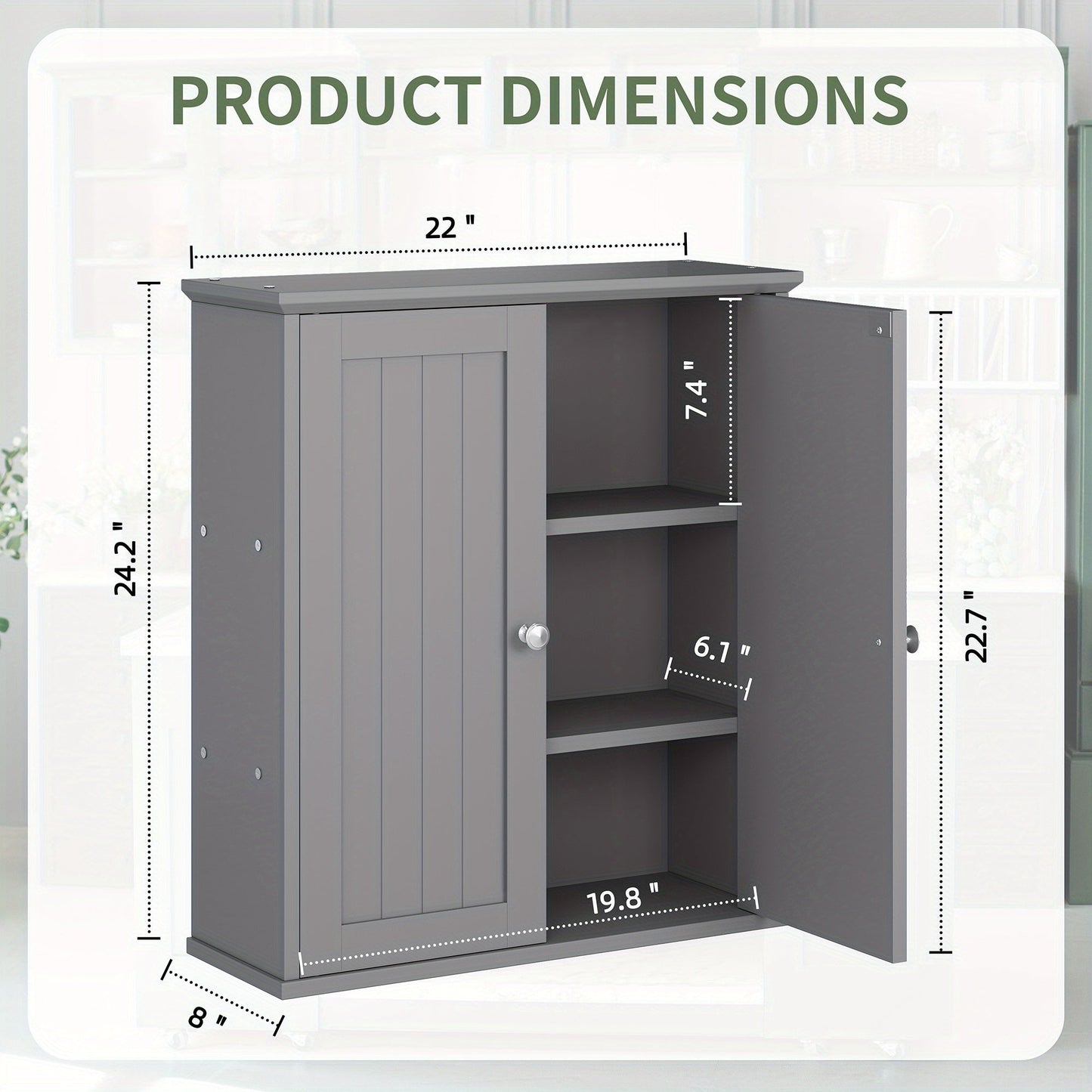 Wall Cabinet shown in the Dark Gray option