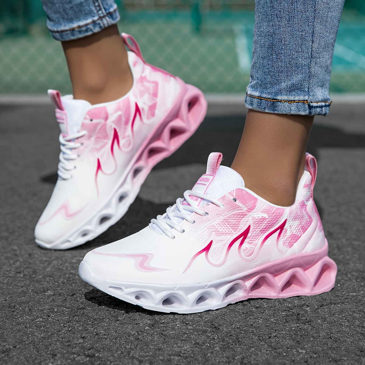 Women's Athletic Shoes - Lace-Up Design Style 866917