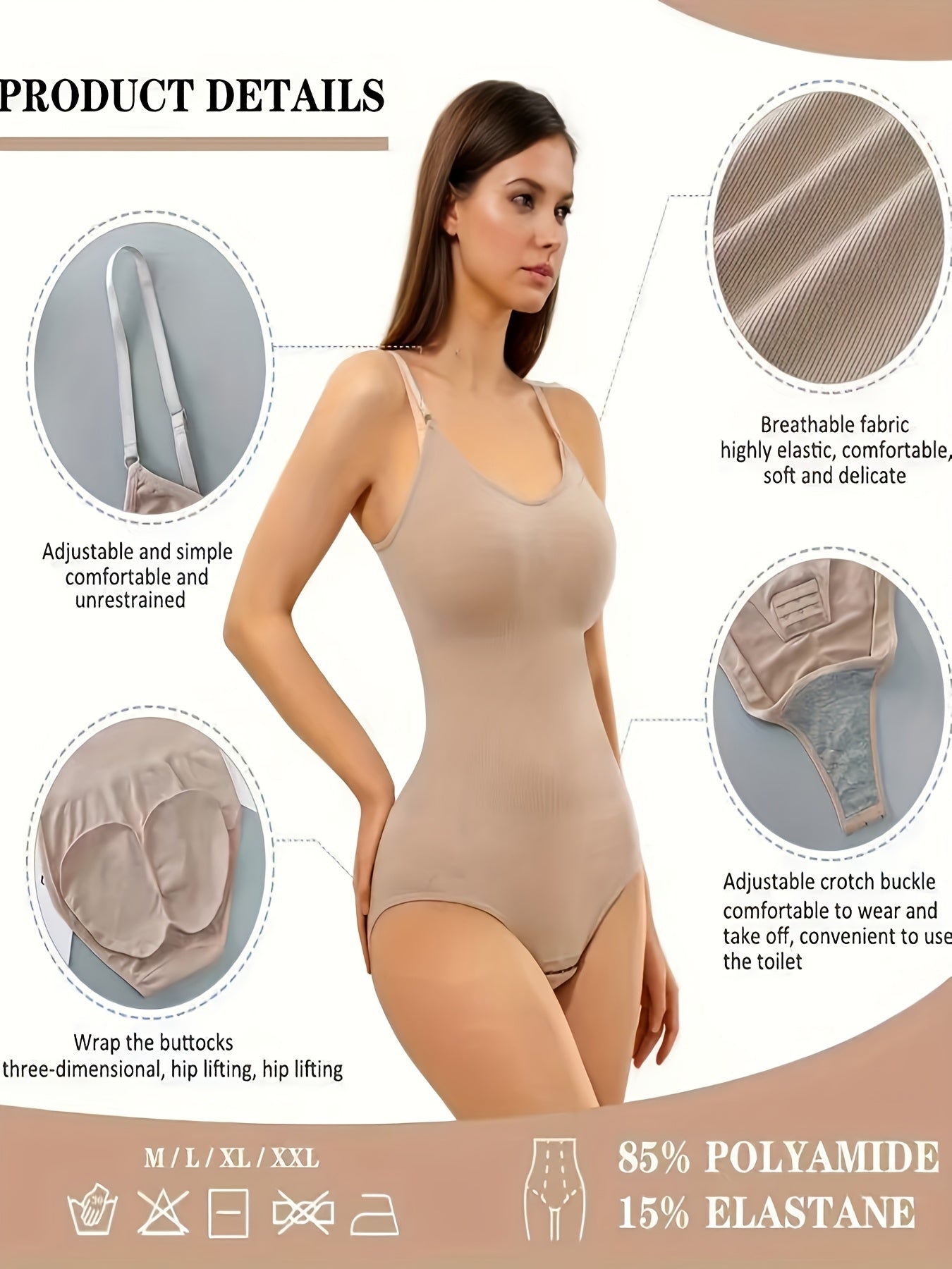 Women's Seamless Shapewear Bodysuit - Regular Fit Style 8117