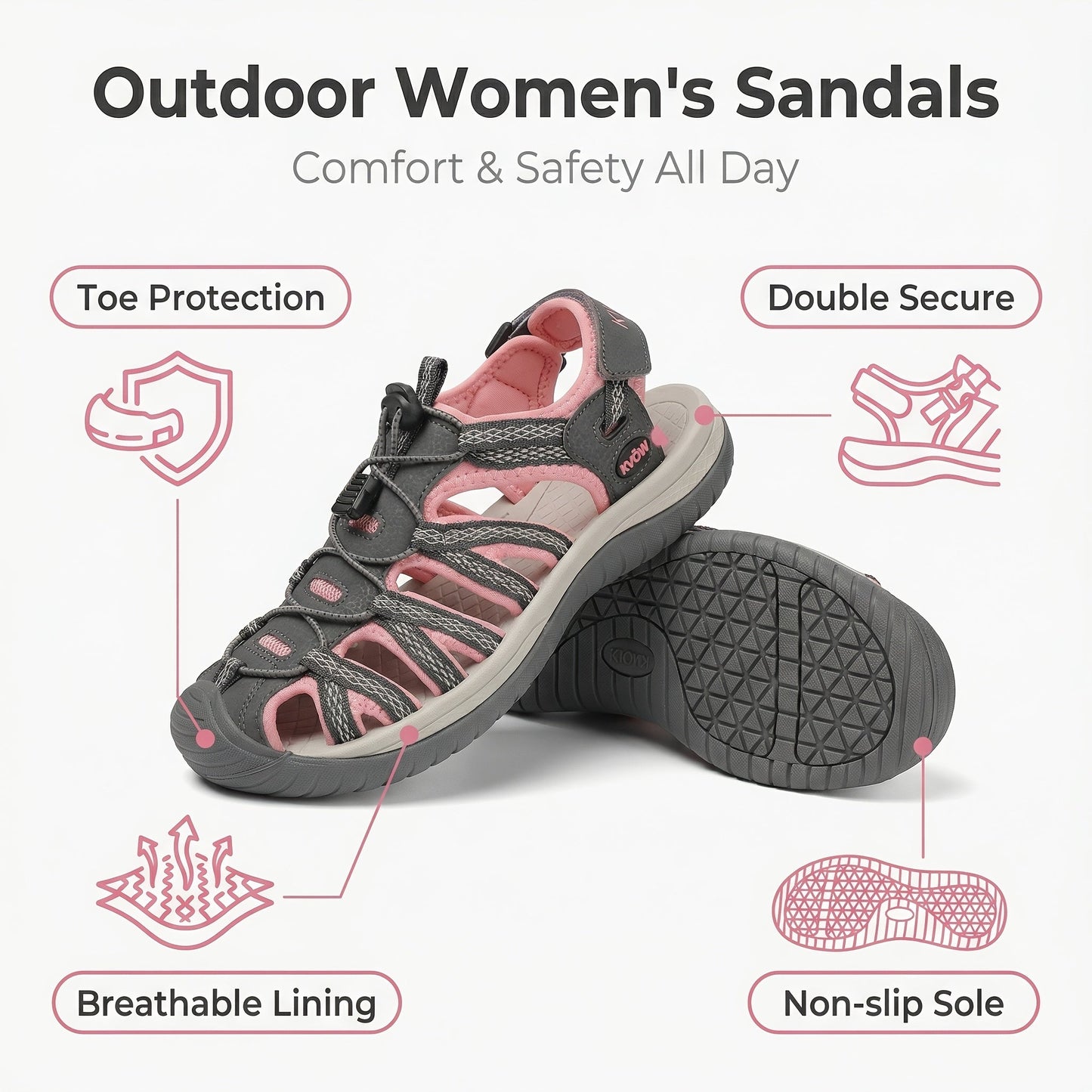 Women's Sport Sandals – Quick Dry Breathable Mesh for Beach & Water