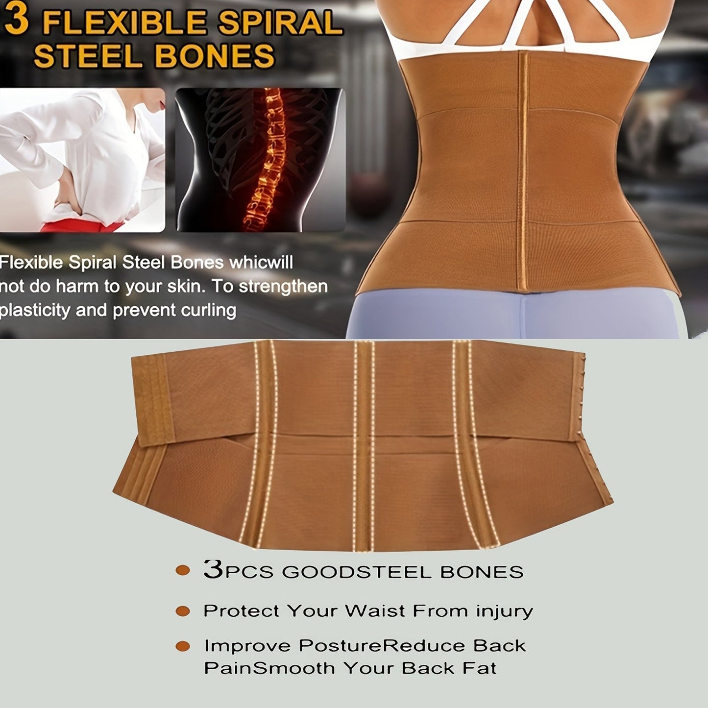 Women's Targeted Control Waist Cincher - Belted Body Smoothing, Brown
