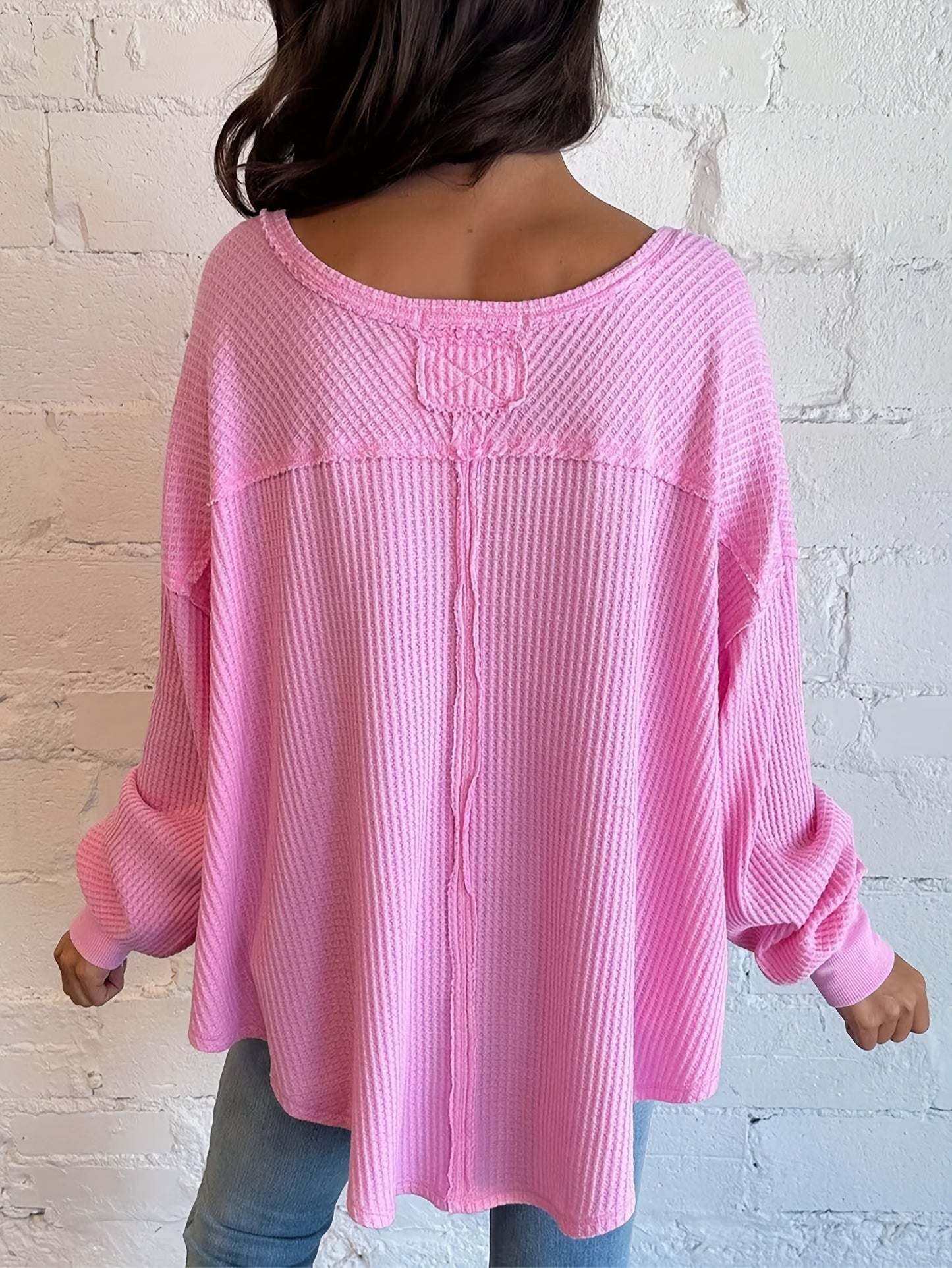 Women's Textured Tunic - V-Neck Short Sleeve detail image - detail view 4