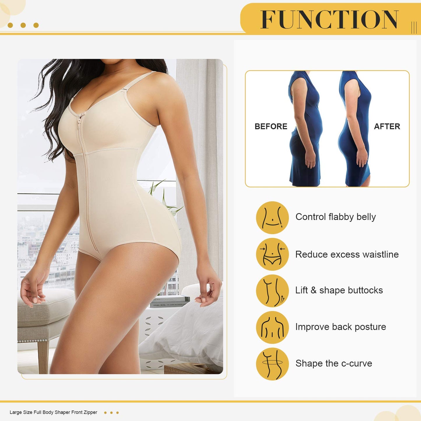 Women's Tummy Control Shapewear Bodysuit - Regular Fit Style 6693