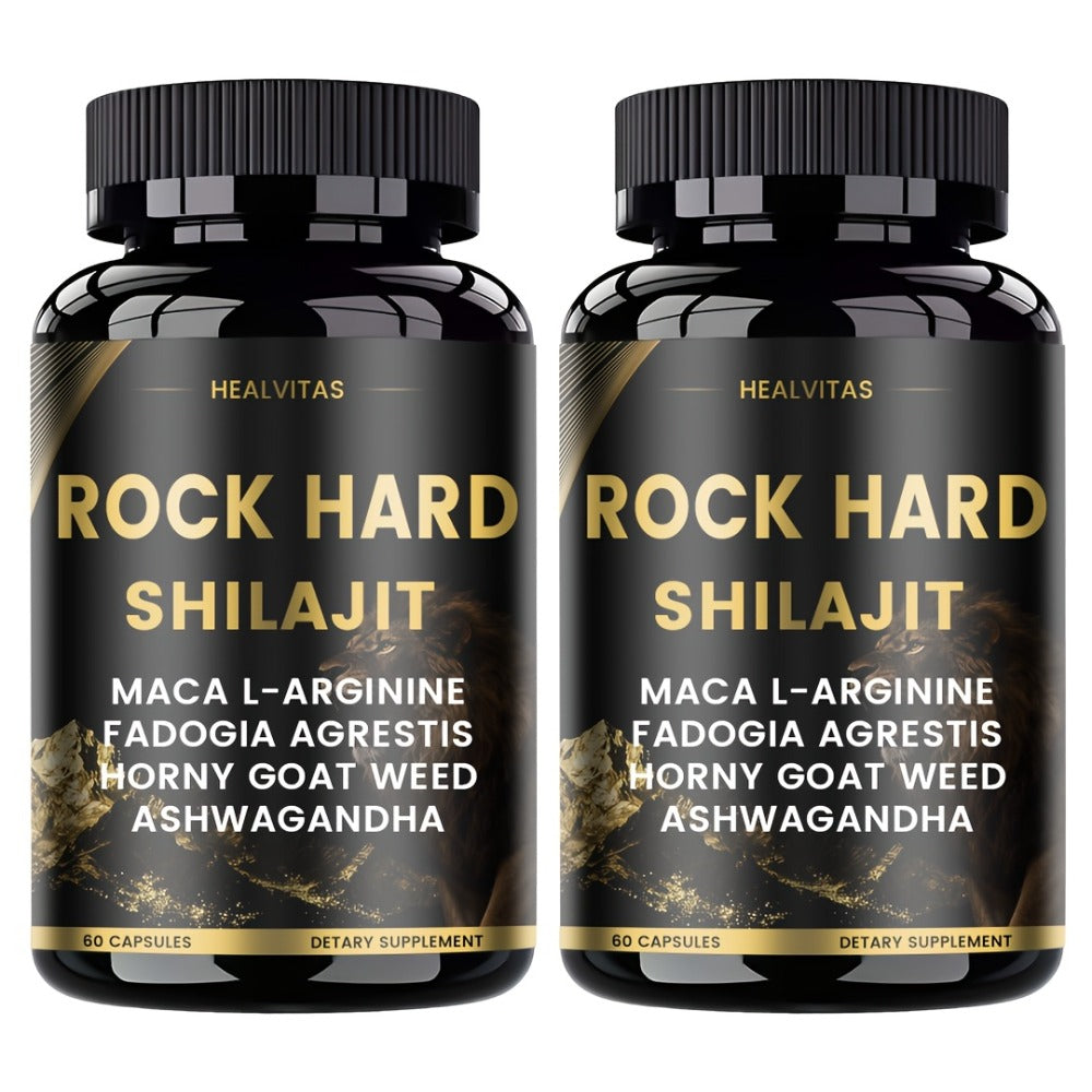 Shilajit Ashwagandha Capsules with Taurine, Ginseng & Turmeric — 5-in-1 Natural Energy, Mood, Nerve & Antioxidant Support | Adaptogen Vitality Supplement for Women & Men | 60 Capsules