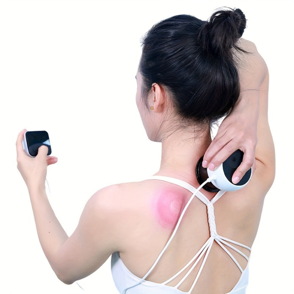 Electric Cupping Massage Device with Remote Control – Neck Back Waist Shoulder Massager, 3 Modes, Hot Compress Therapy, Deep Tissue Relief