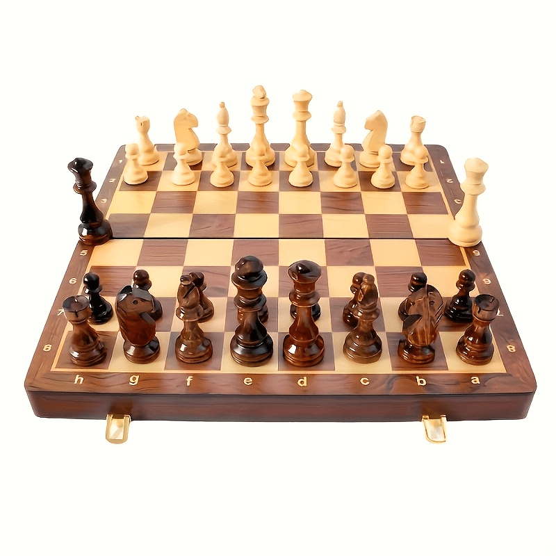 Folding Chess Set 33 Pieces with Board & Gift Box – Travel Portable Strategy Game for Kids Adults Beginners, Classic Tabletop Game for Family Game Night